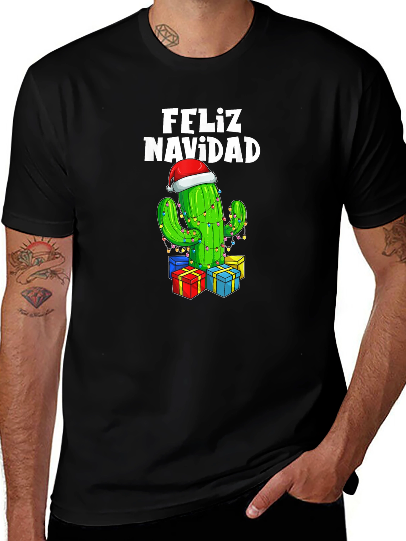 Feliz Navidad Cactus Christmas T-Shirt