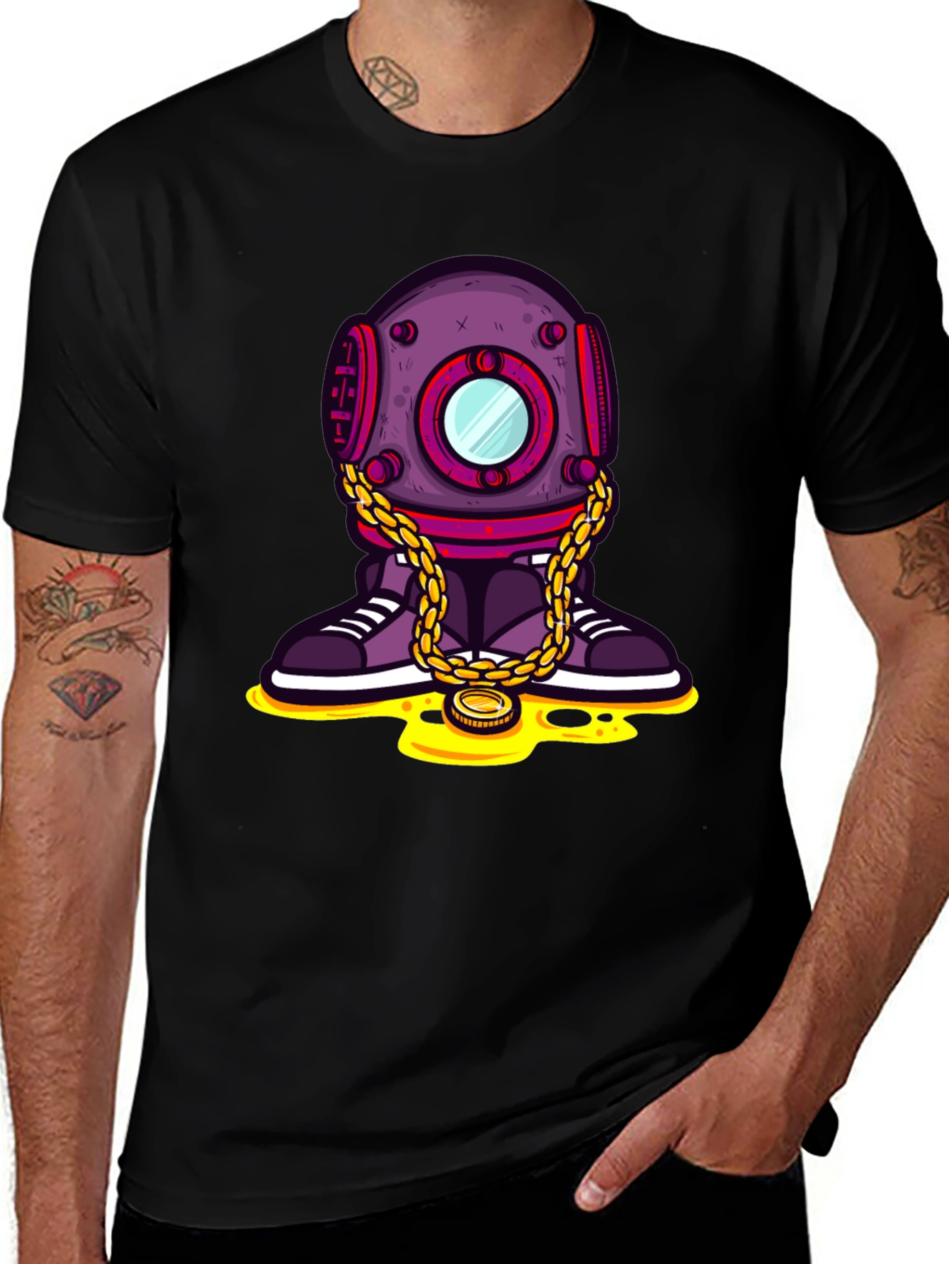 Black Funky Diver Graphic T-Shirt - Black main image