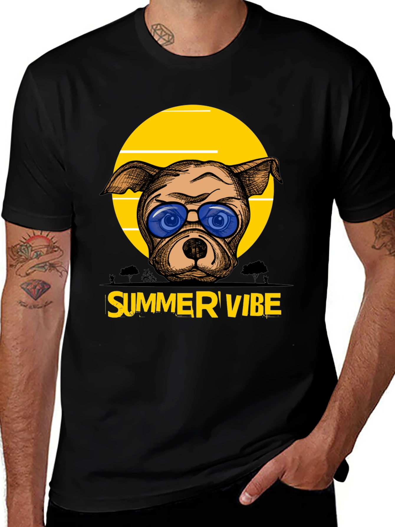 Summer Vibe Dog Graphic Tee