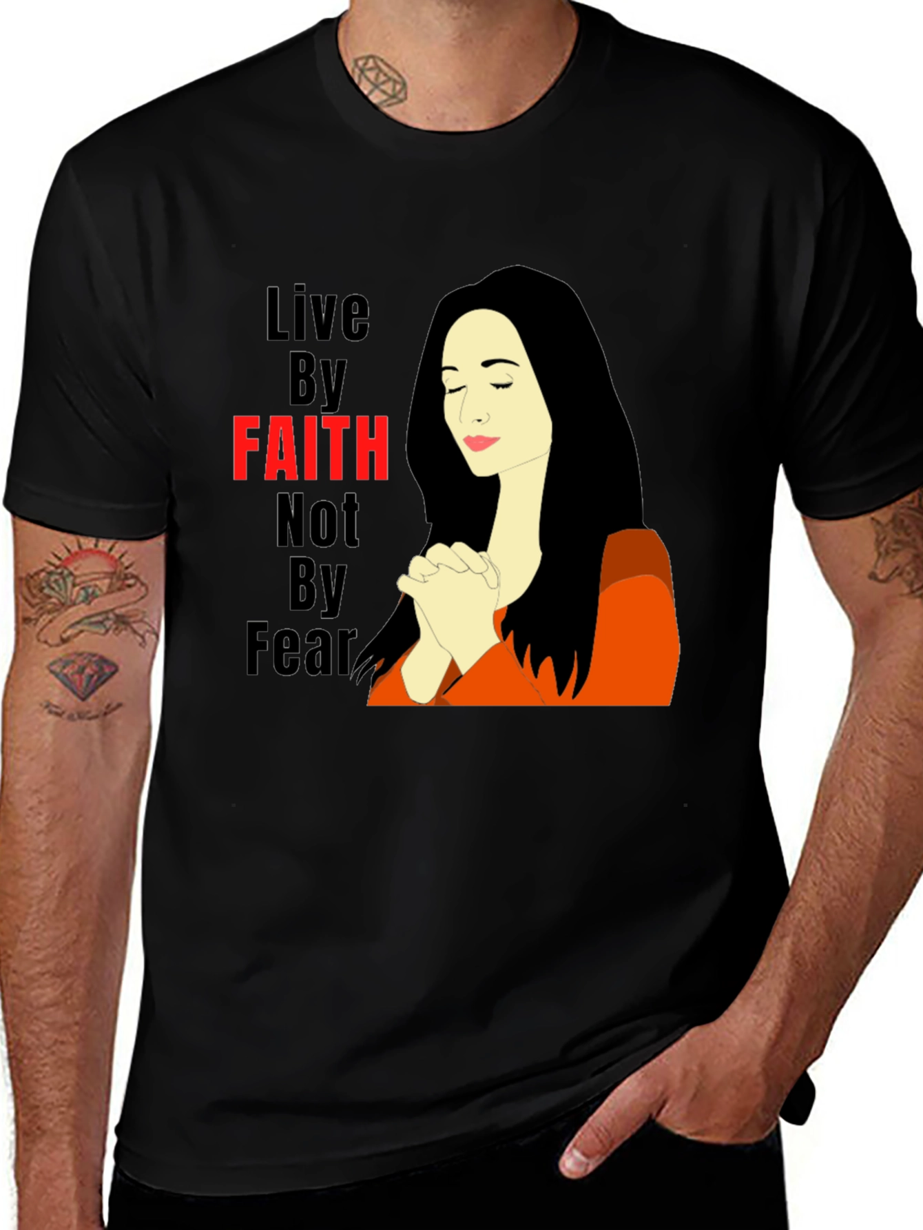 Variant 18 of Faith Over Fear Graphic Tee - Black