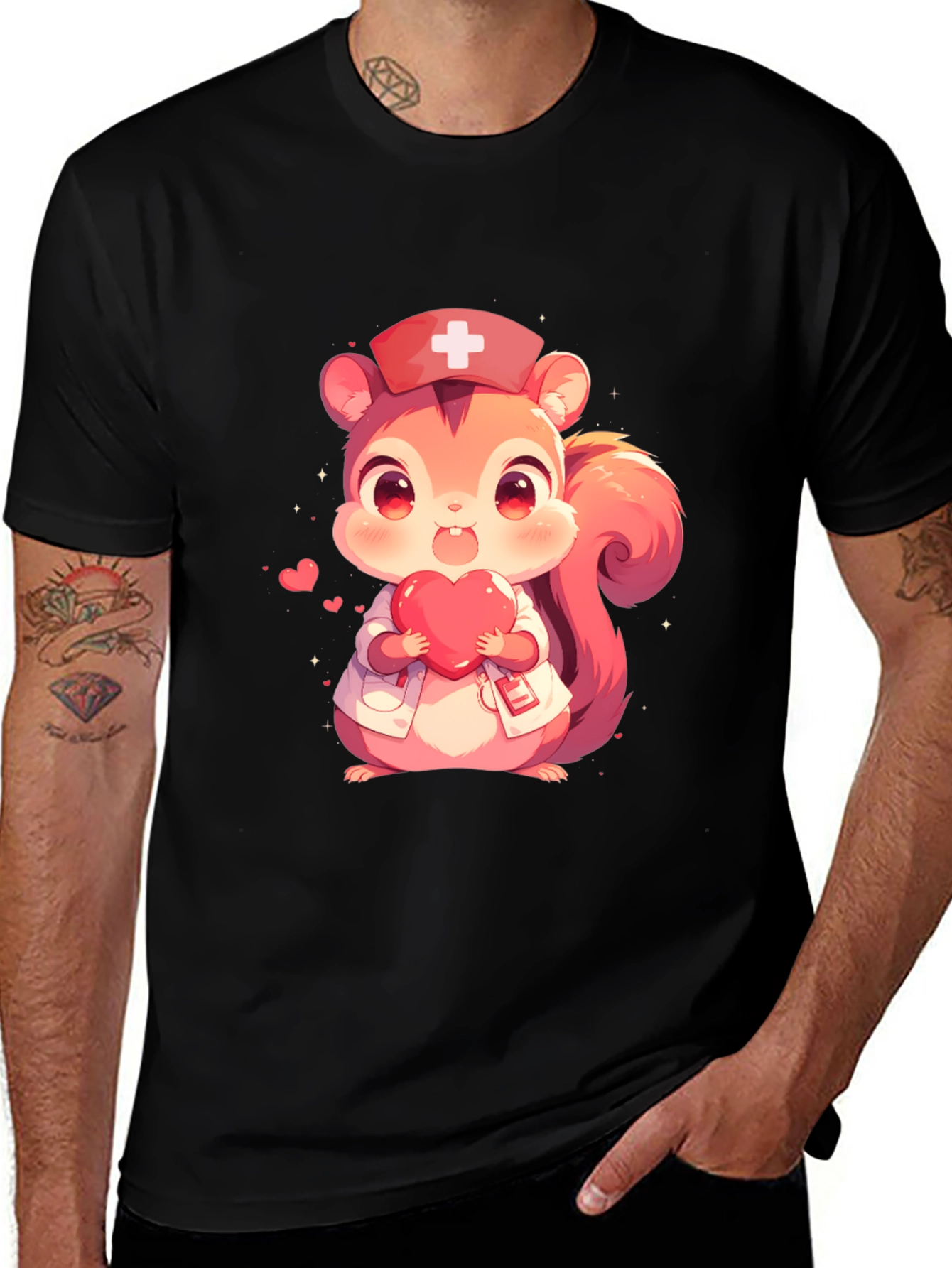 Variant 14 of Squirrel Nurse Black T-Shirt