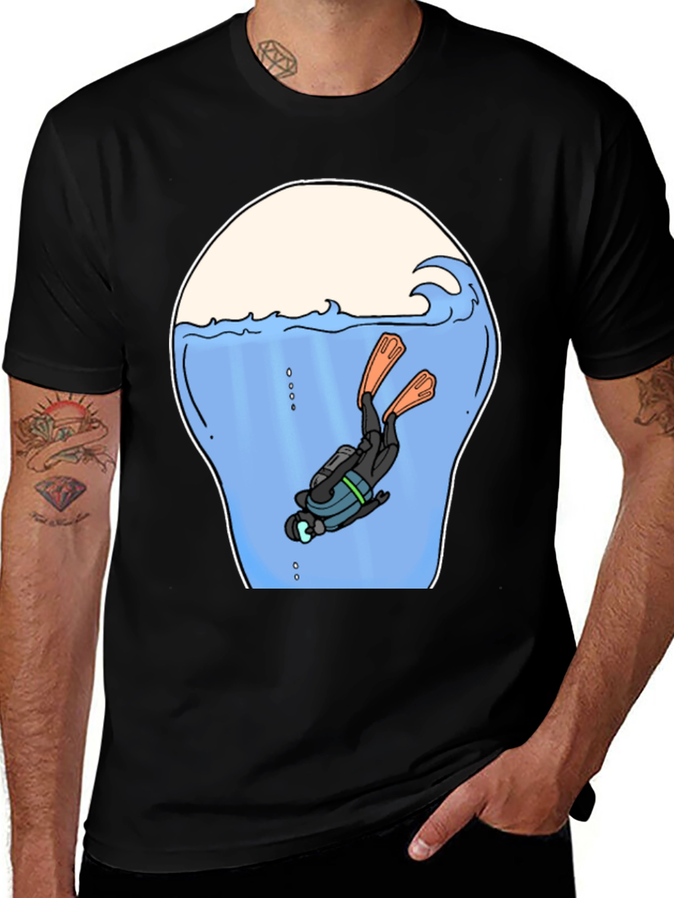 Variant 17 of Diver in Ocean Graphic T-Shirt