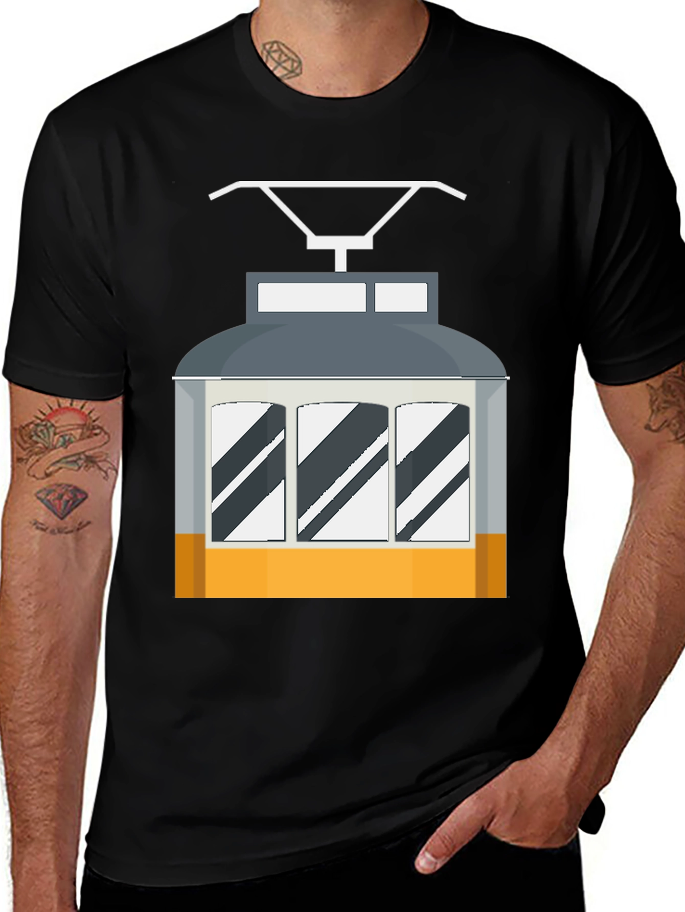 Variant 12 of Cartoon Tram T-Shirt