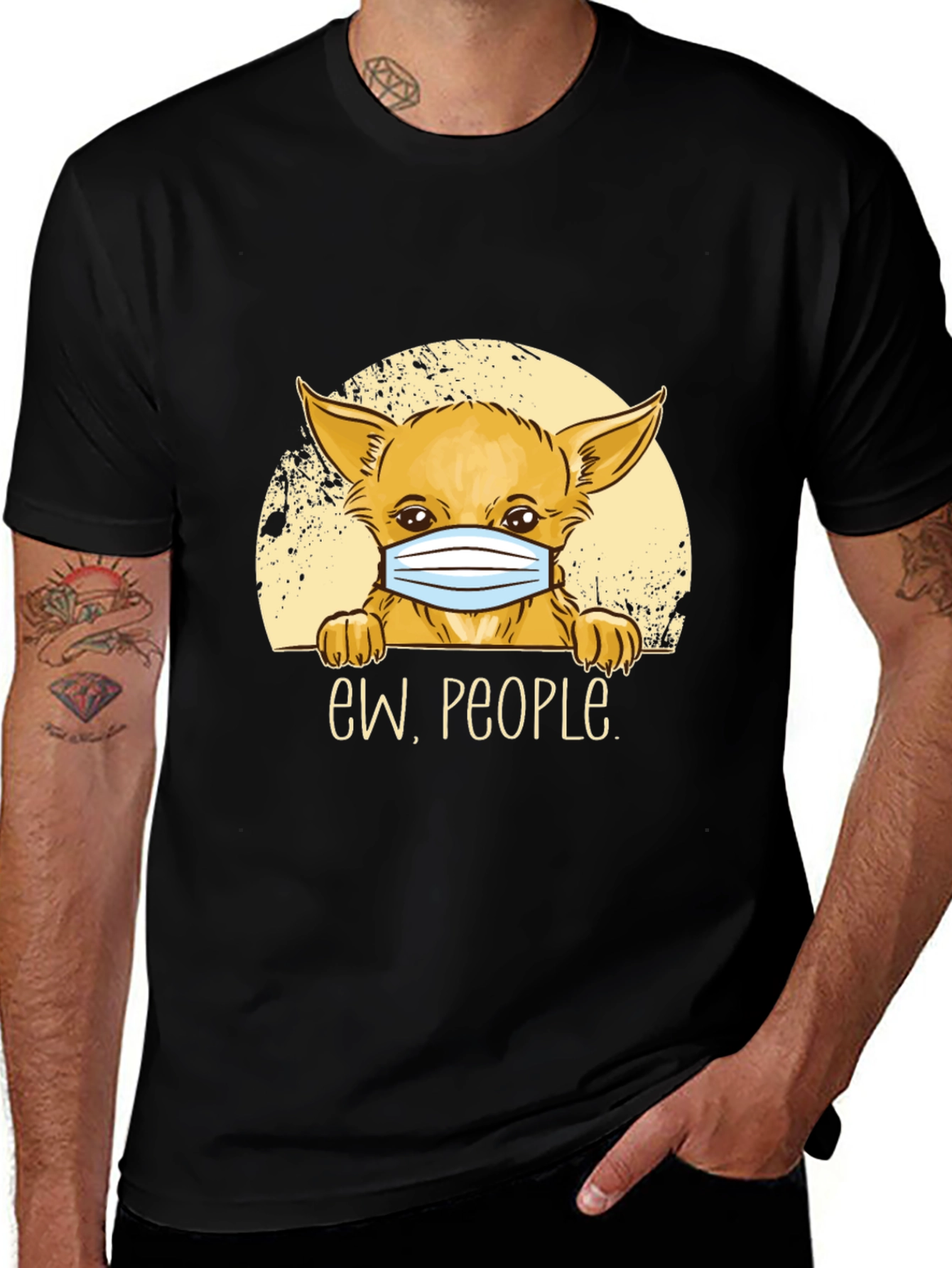 Variant 23 of Ew People Dog Graphic Tee - Black