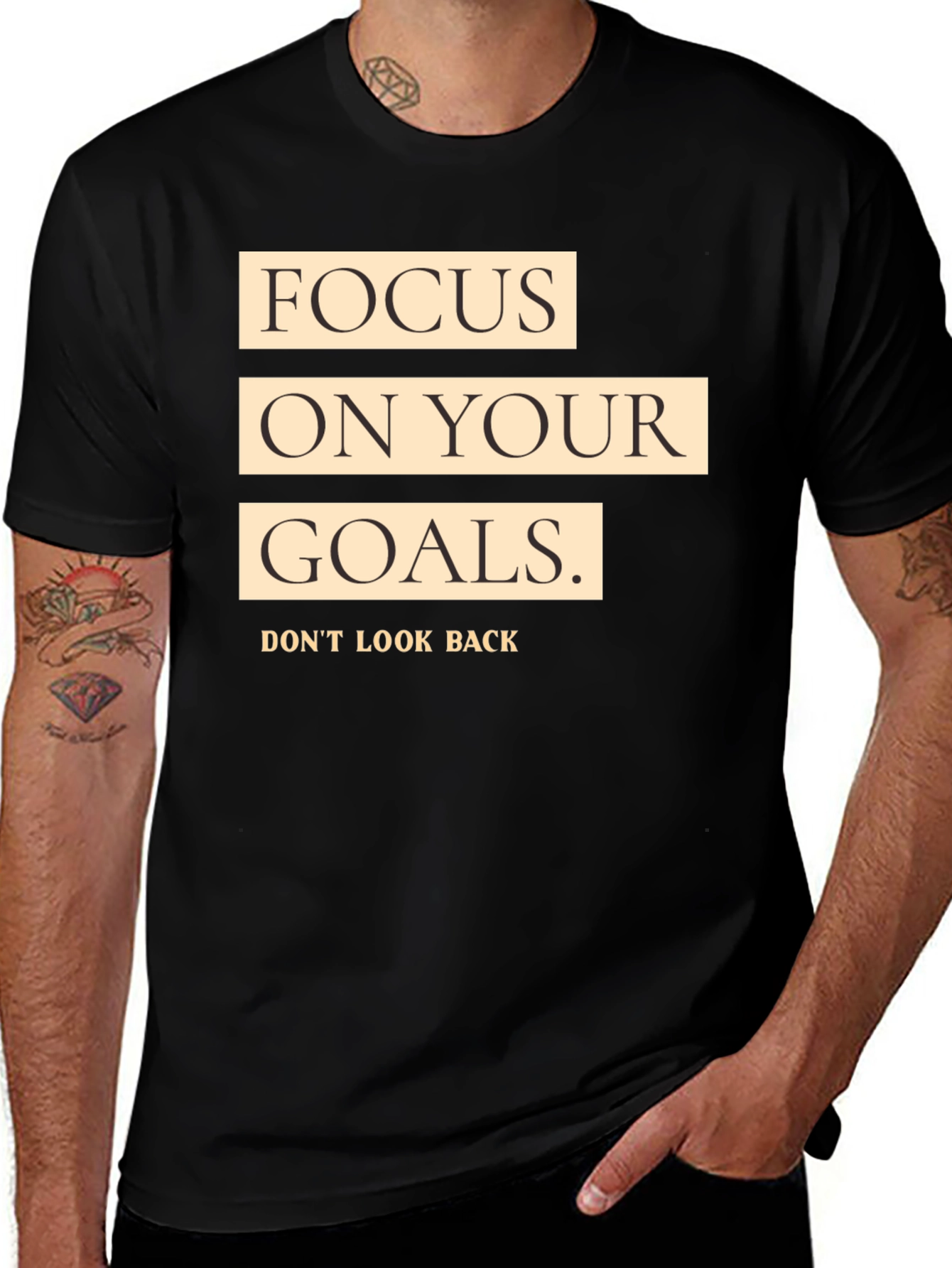 Variant 3 of Focus on Your Goals Black Graphic T-Shirt