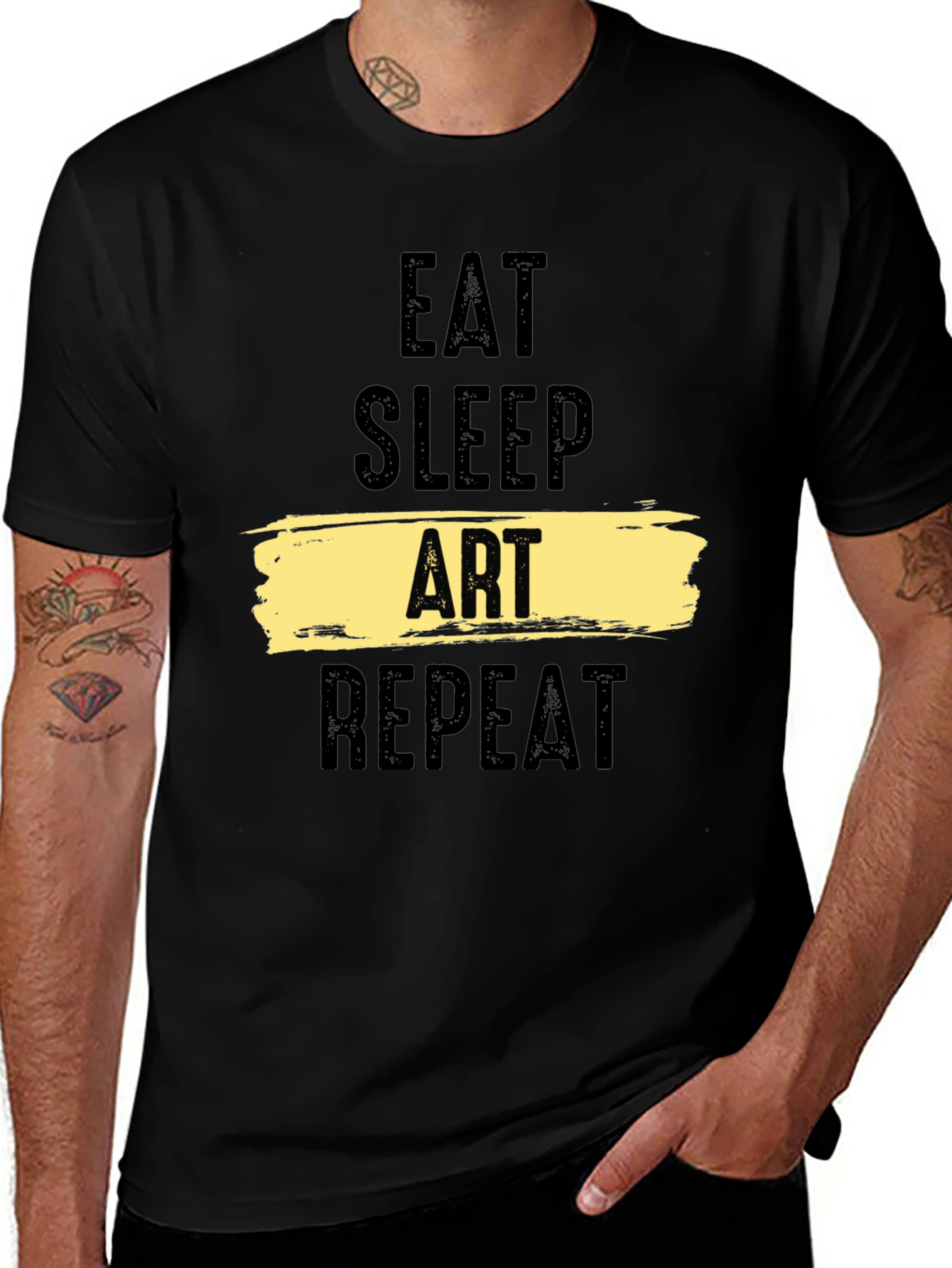 Variant 25 of Eat Sleep Art Repeat Black T-Shirt
