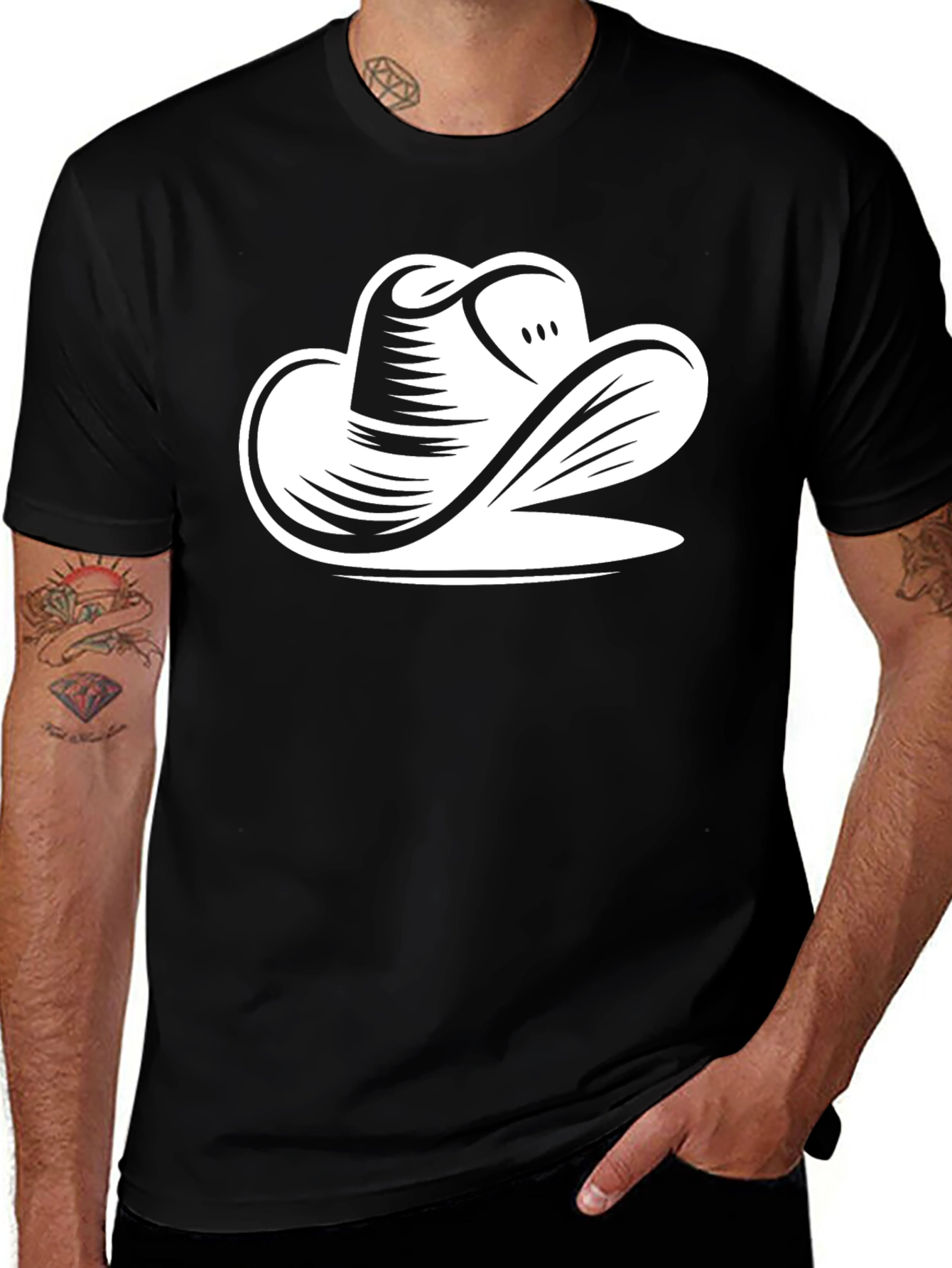 Variant 28 of Black Cowboy Hat Graphic Tee