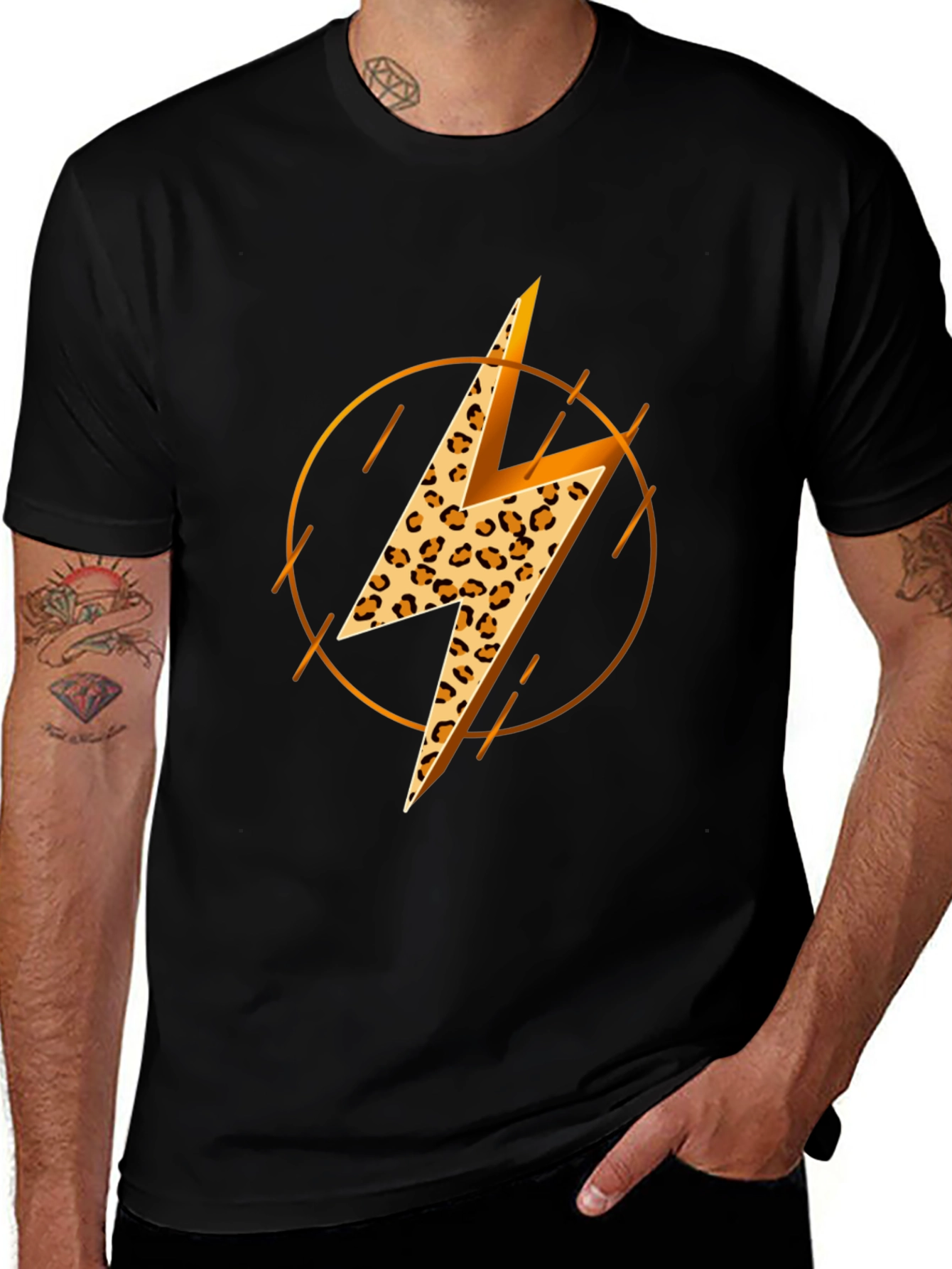 Variant 26 of Leopard Lightning Bolt Graphic Tee