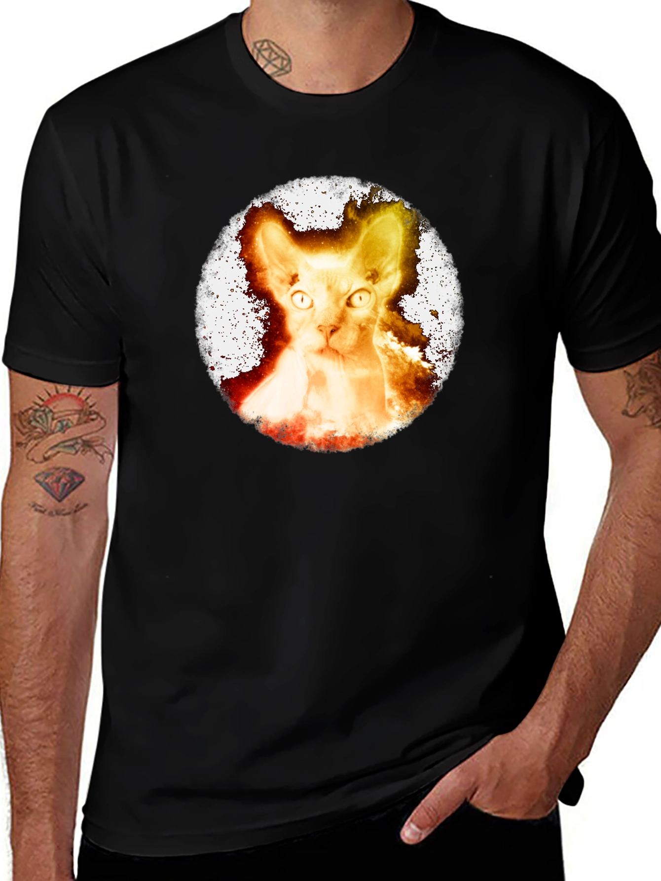 Variant 5 of Cool Cat Graphic Tee - Unique Style!