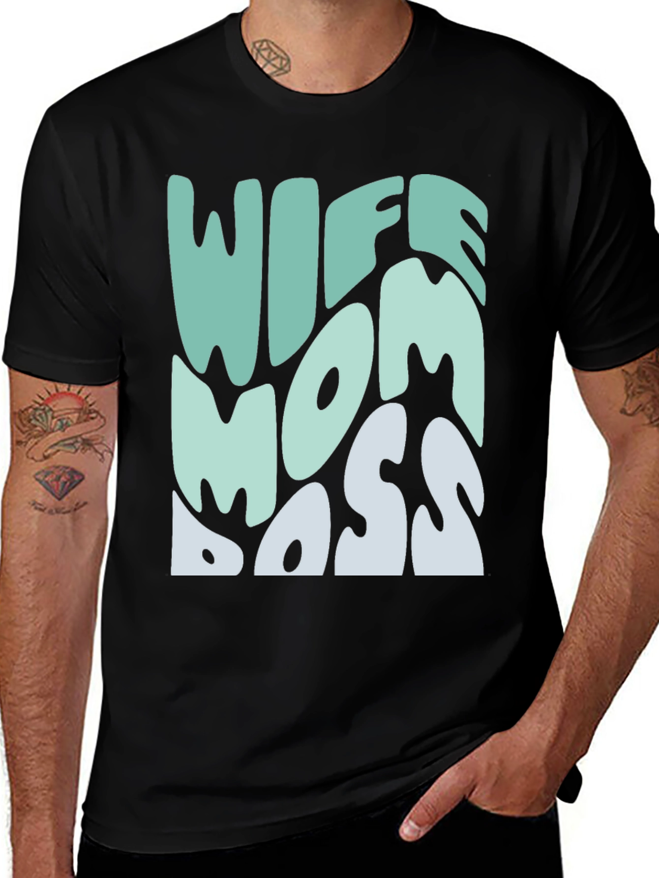 Variant 6 of Wife Mom Boss Graphic T-Shirt - Trendy Women's Tee