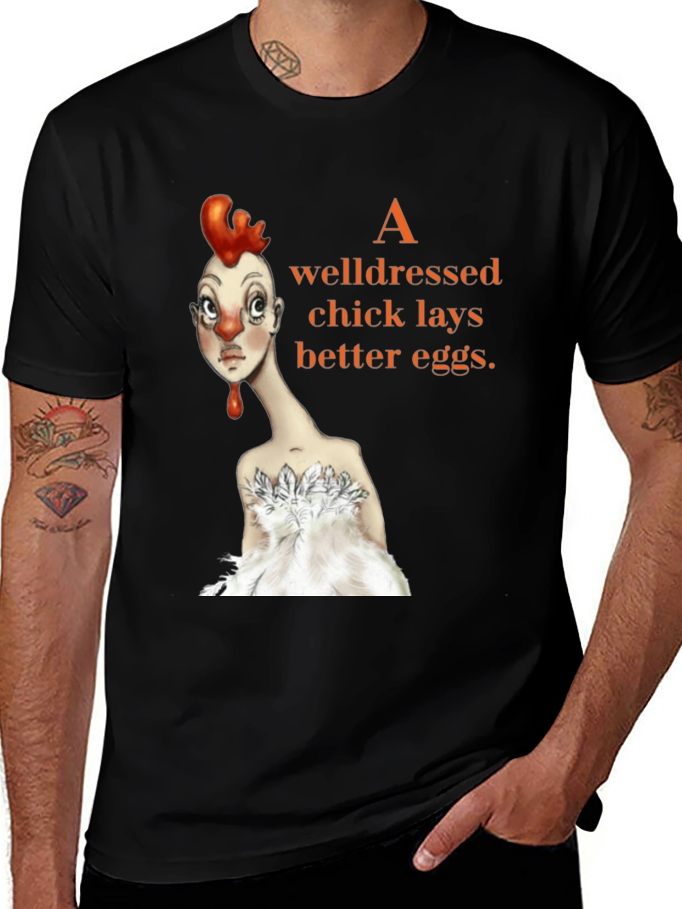 Variant 24 of Well-Dressed Chick Graphic Tee