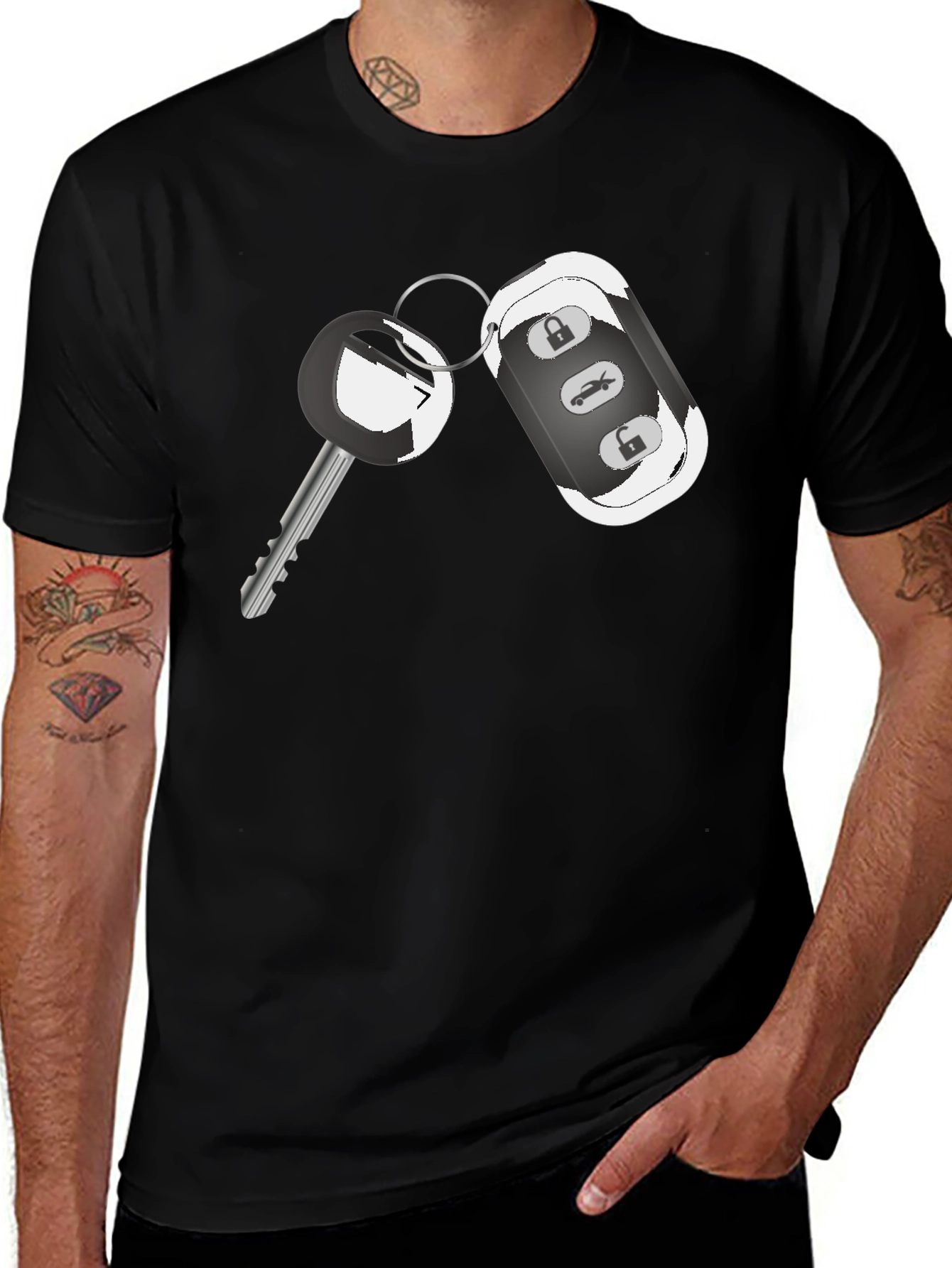 Variant 13 of Car Key Graphic Tee - Cool Automotive Design Shirt