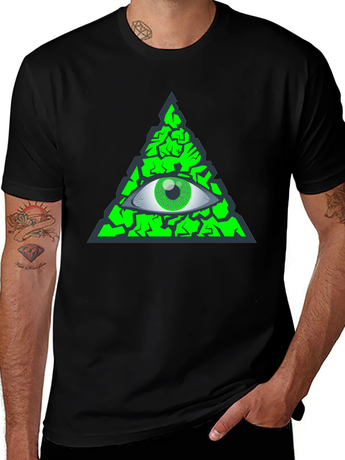 Variant 26 of Illuminati Eye T-Shirt - Green