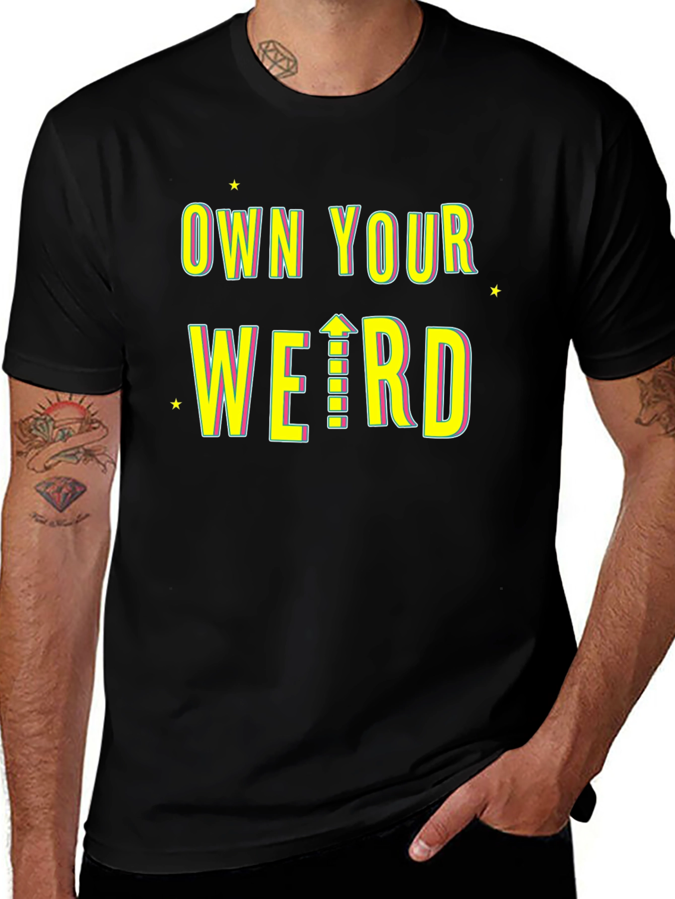 Variant 12 of Own Your Weird Graphic Tee - Trendy Black T-Shirt