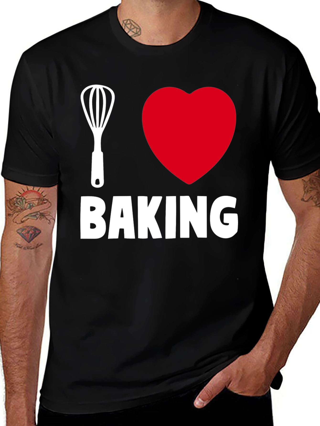 Variant 17 of I Love Baking T-Shirt - Whisk & Heart Design
