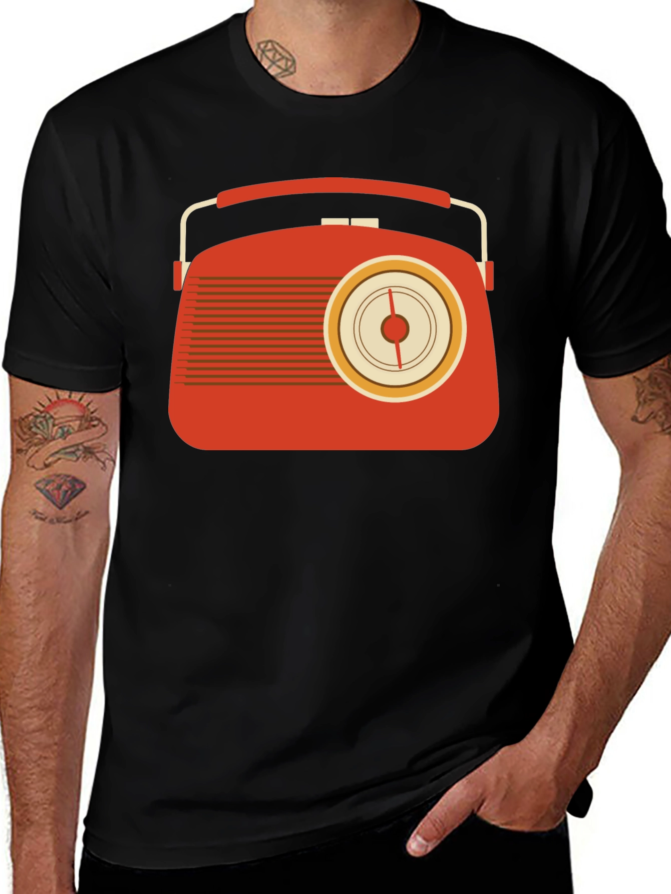 Variant 5 of Retro Radio Graphic Tee - Vintage Style