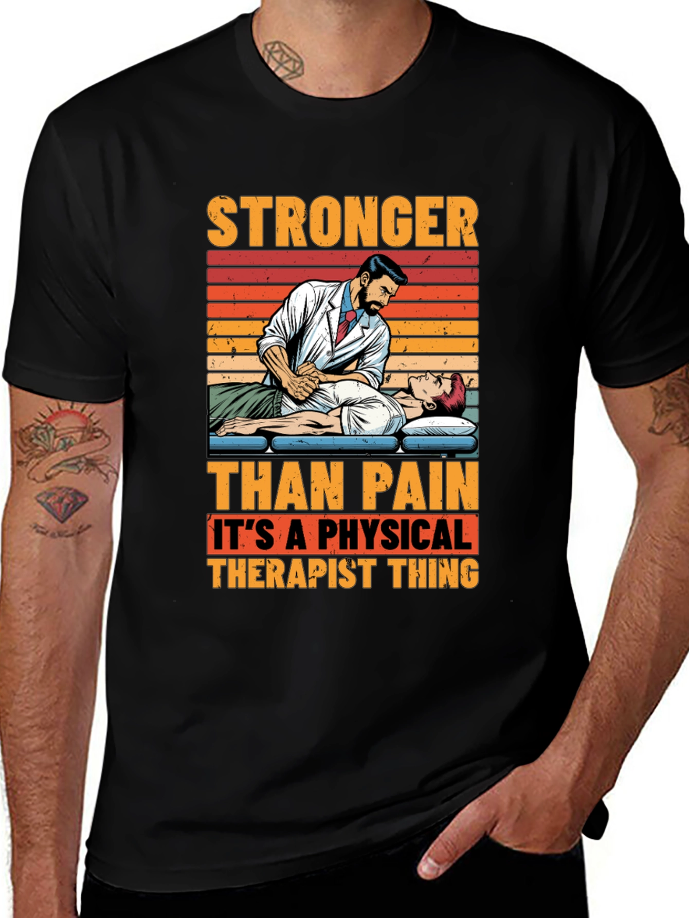 Variant 13 of Stronger Than Pain Therapist Graphic T-Shirt