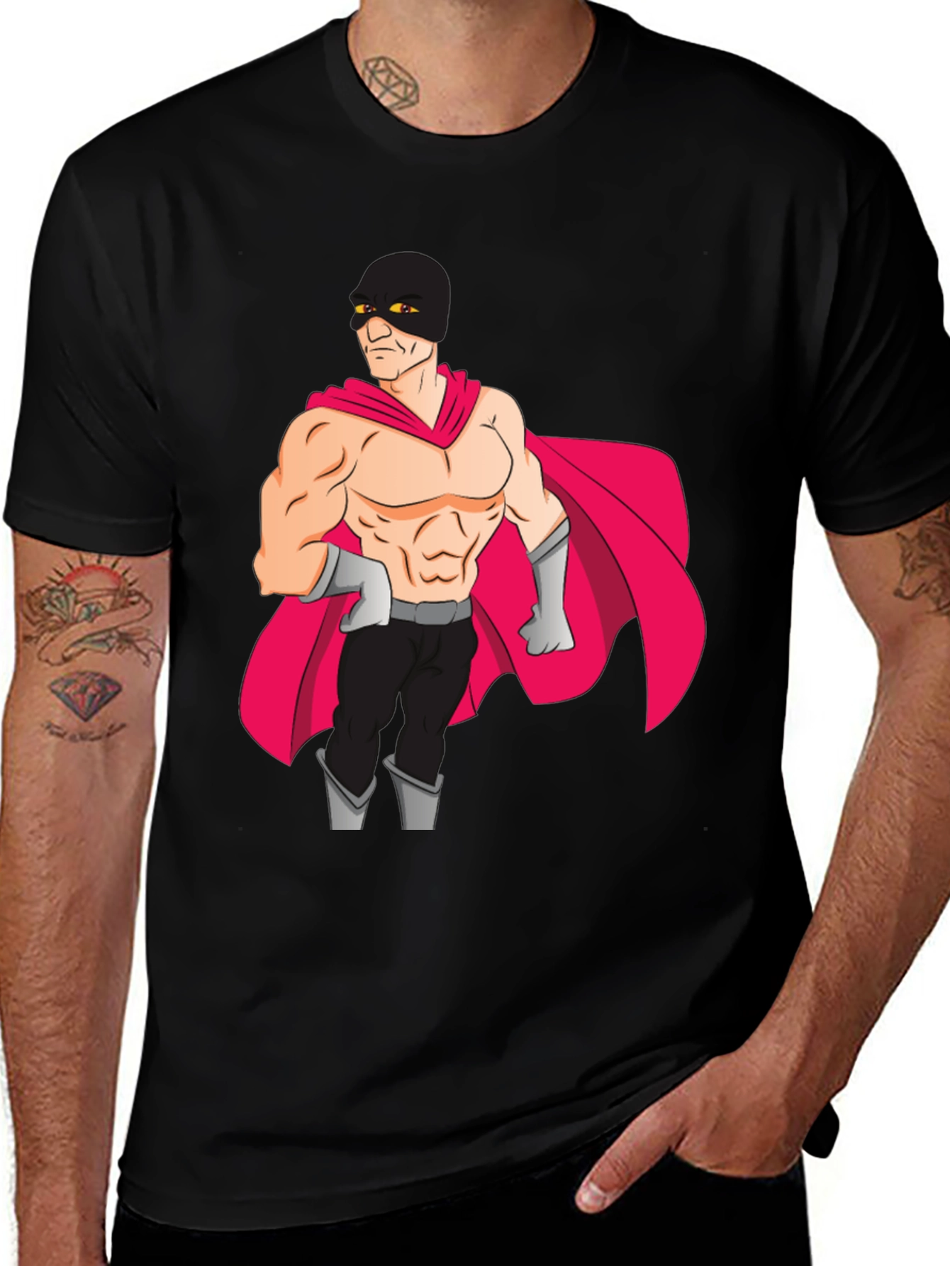 Black Superhero Graphic Black T-Shirt main image