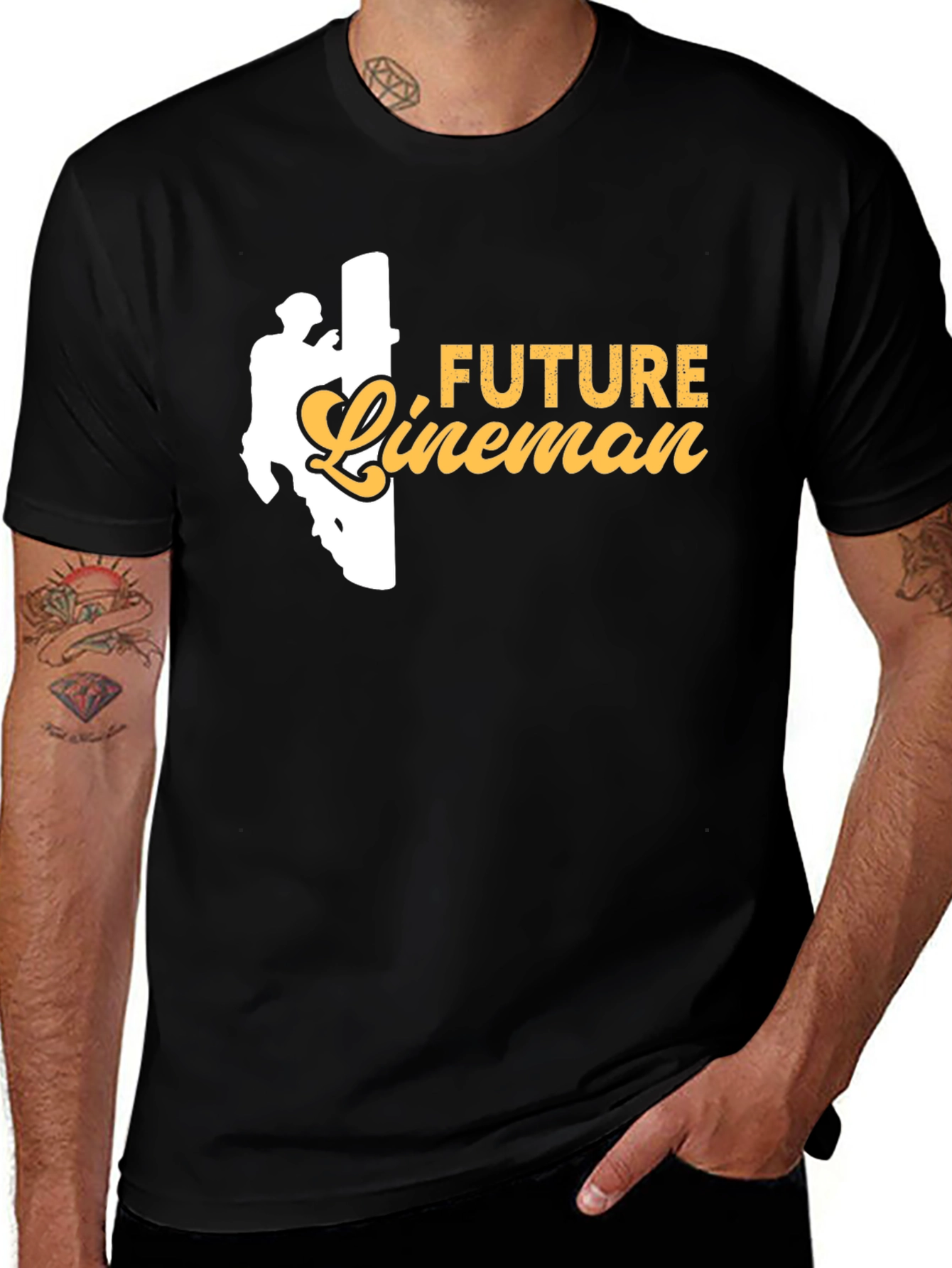 Variant 21 of Future Lineman Graphic T-Shirt - Black