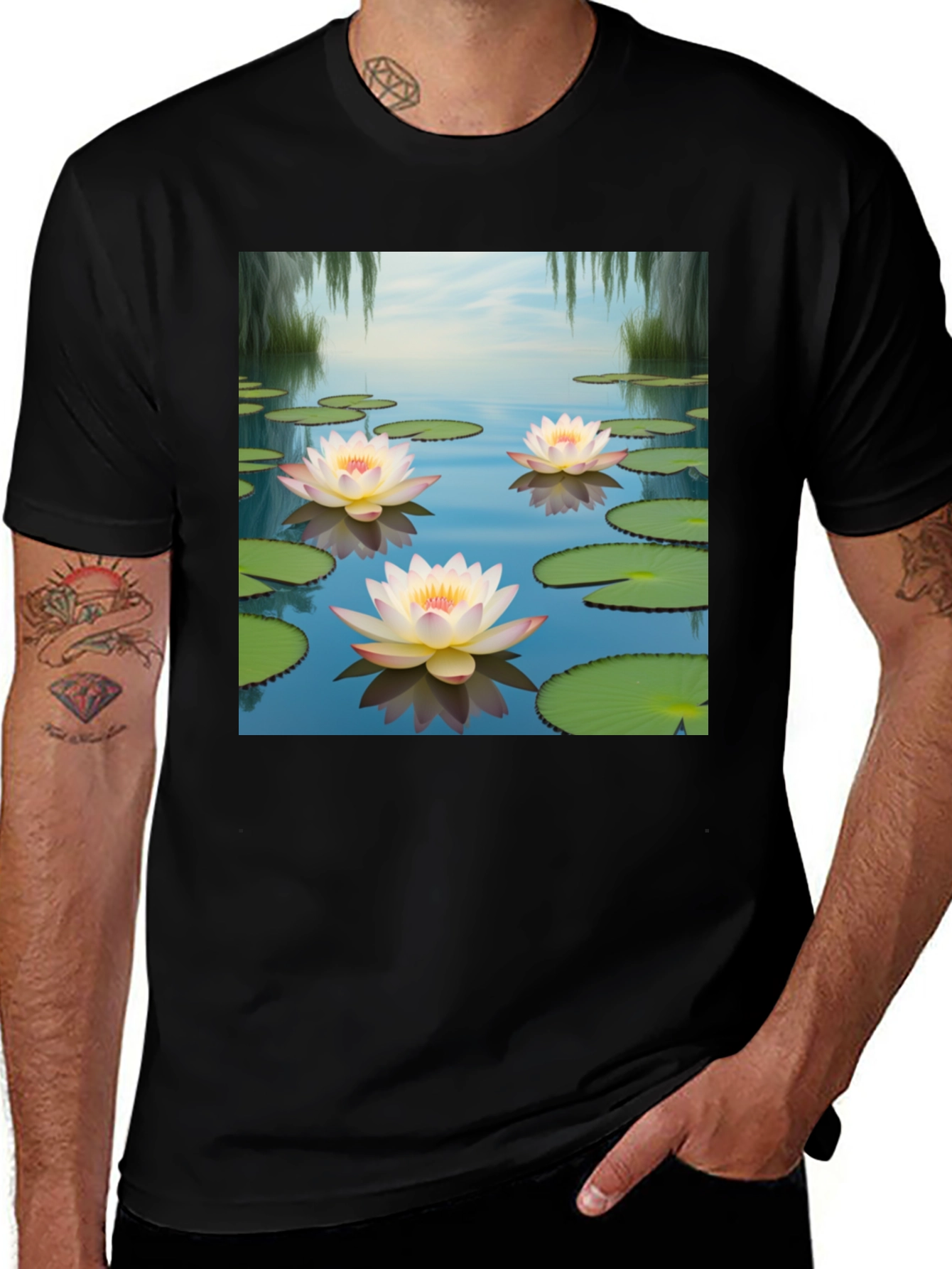 Variant 7 of Lotus Pond Graphic Tee