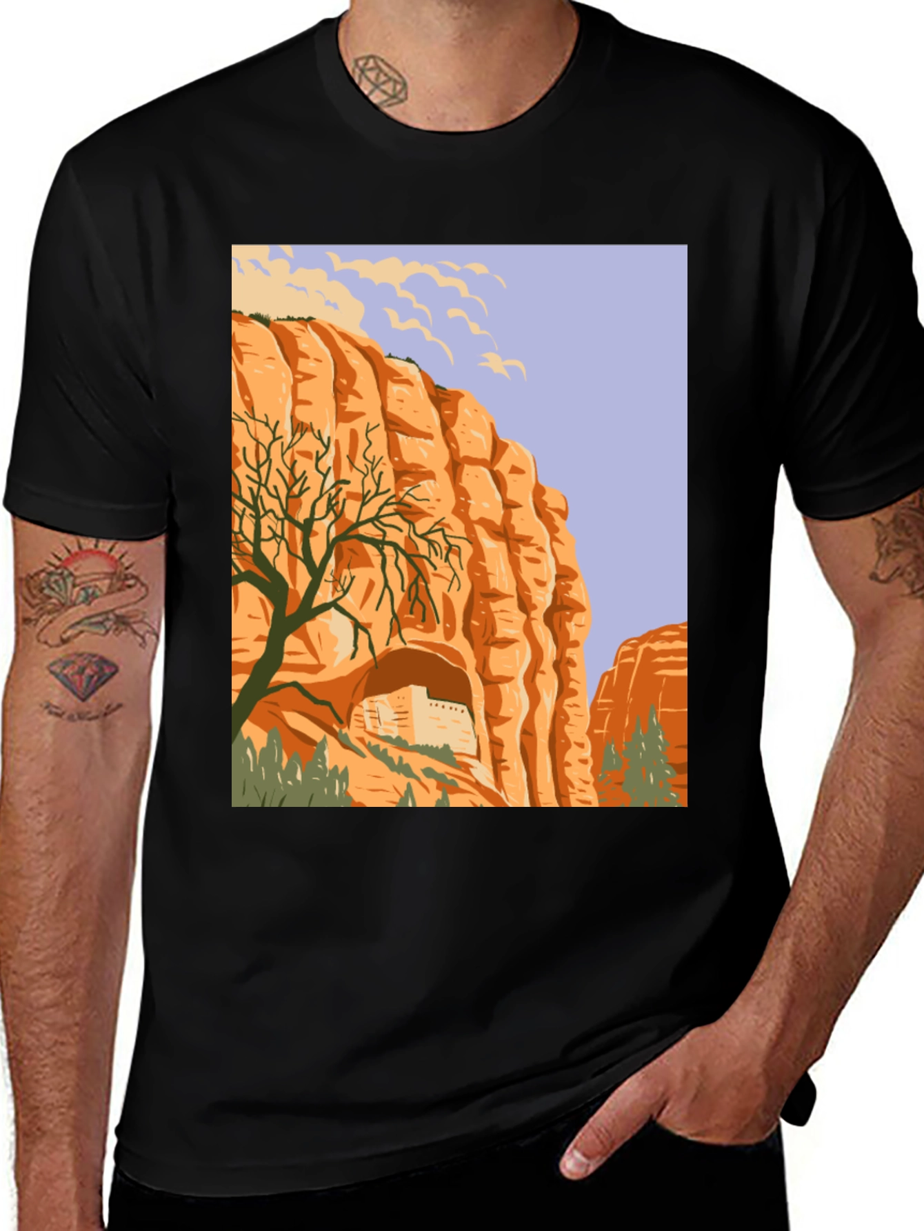 Variant 5 of Cliff Dwelling Graphic Tee - Southwest Style