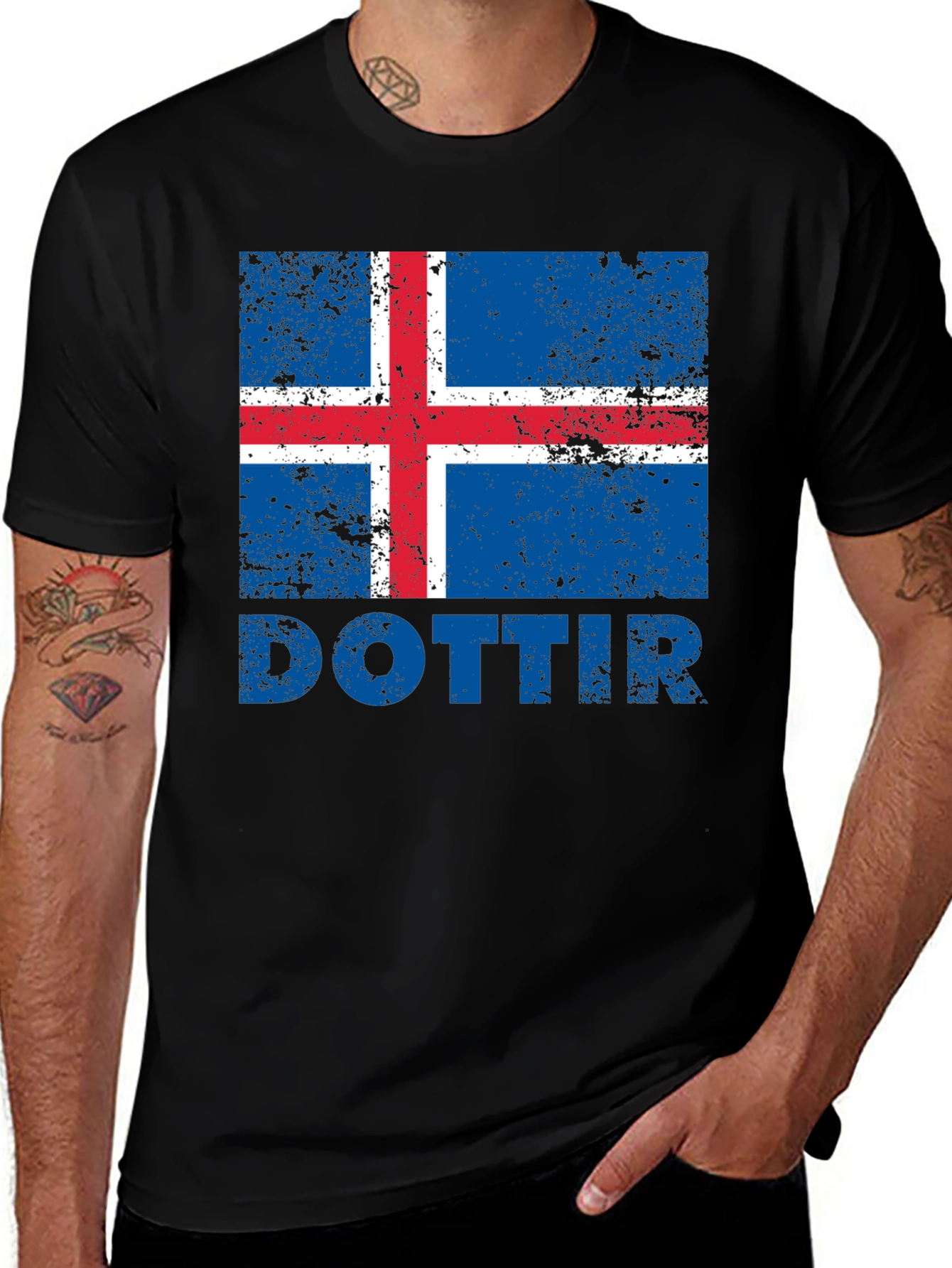 Iceland Flag Dottir Graphic T-Shirt