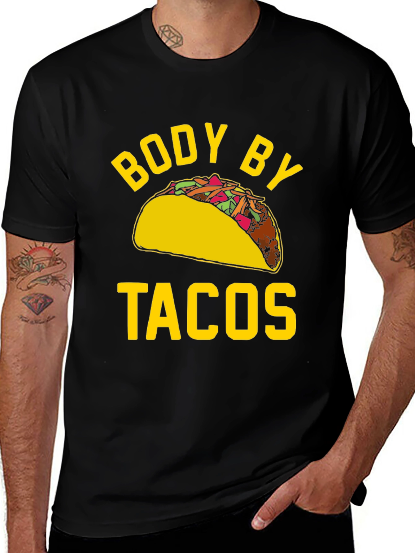 Variant 30 of Body By Tacos Graphic T-Shirt - Funny Foodie Tee