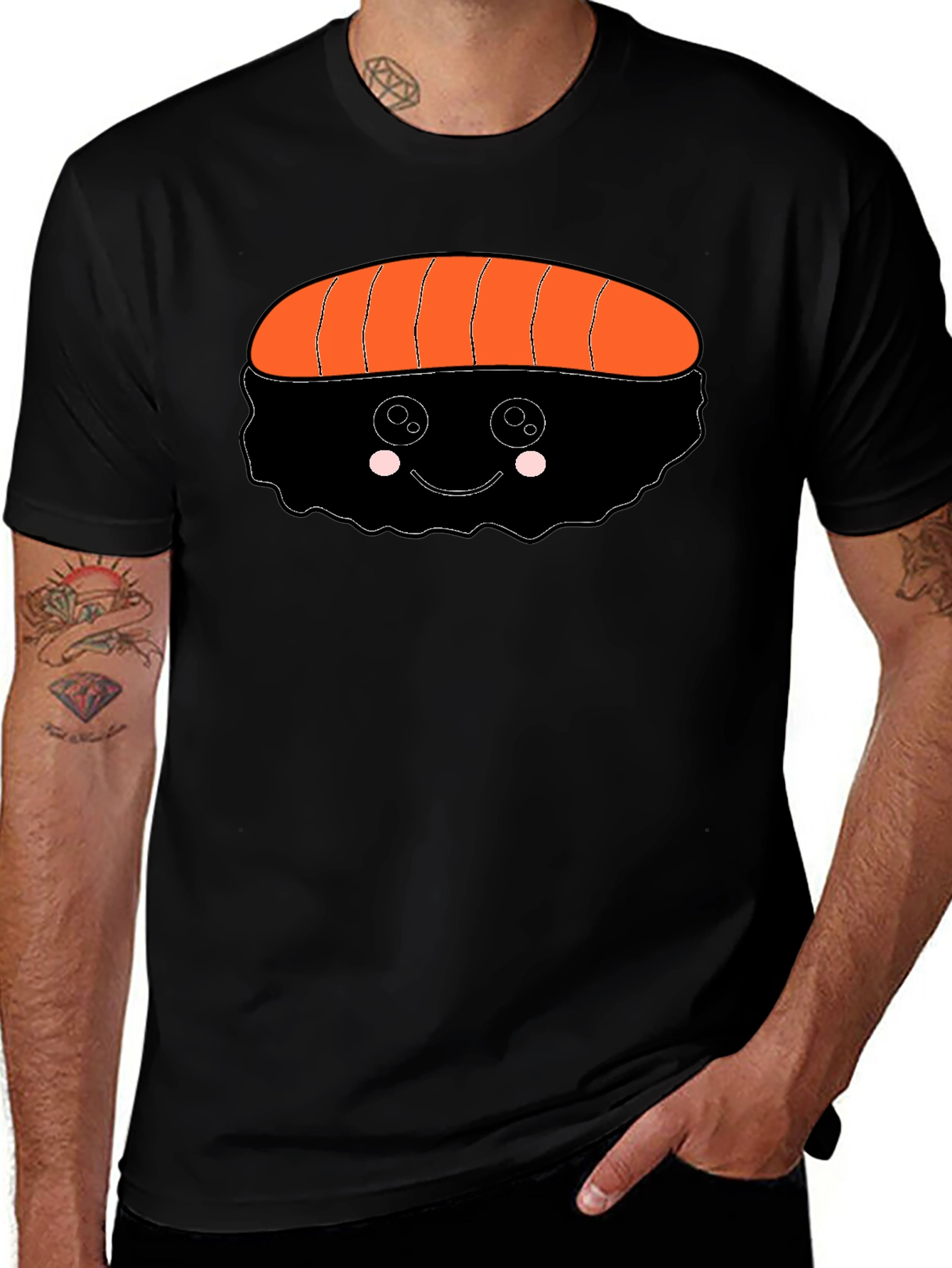 Variant 29 of Sushi Graphic Black T-Shirt - Cute Food Tee