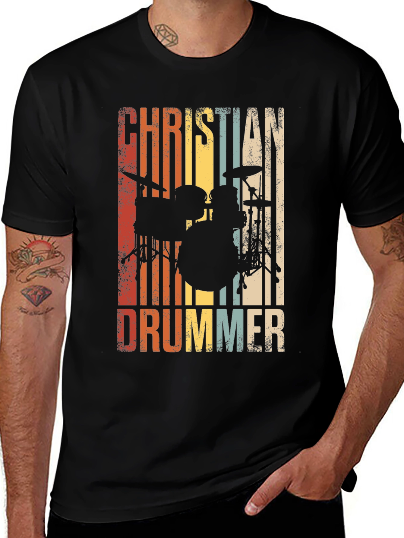 Christian Drummer Graphic T-Shirt