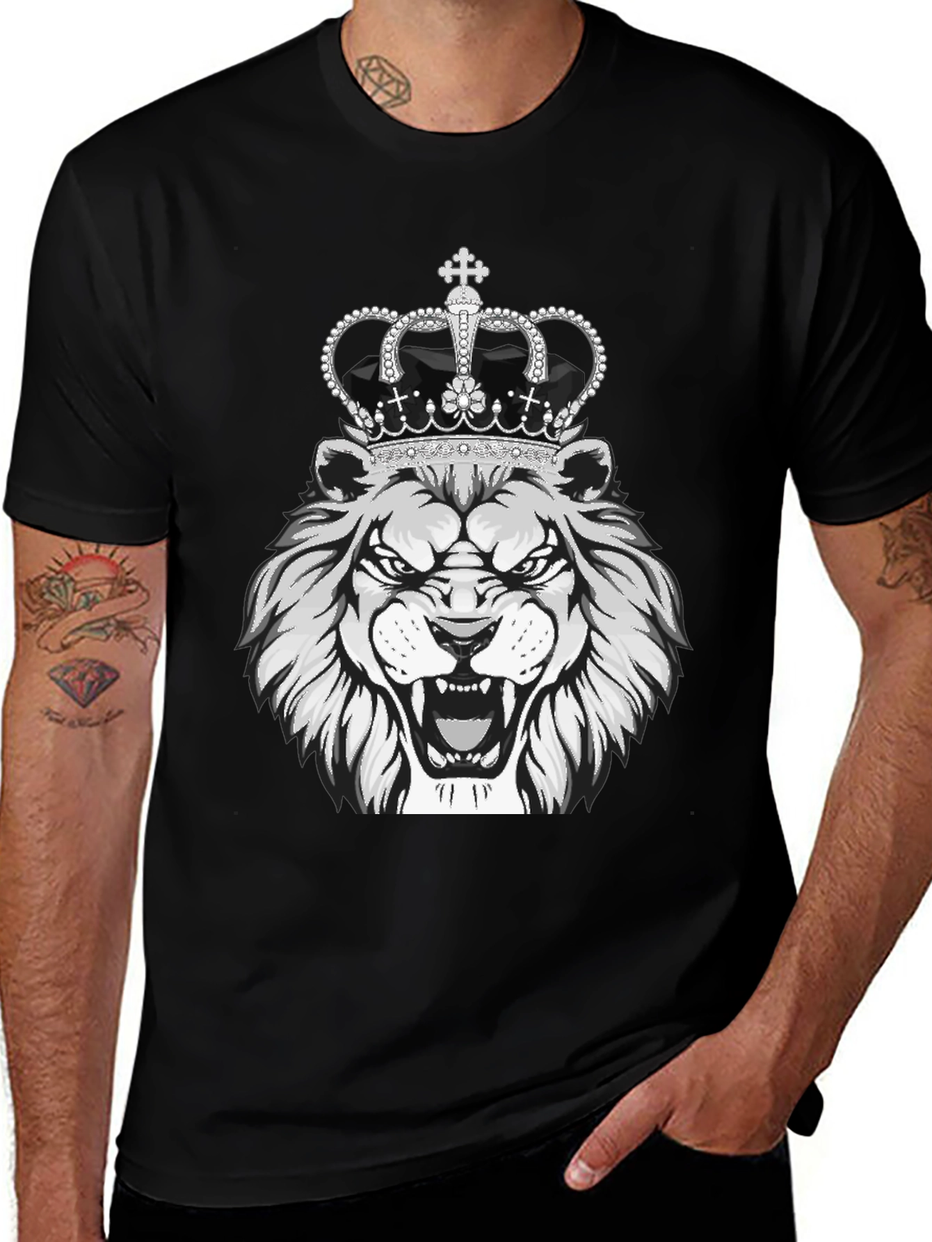 Variant 18 of Lion King Graphic Tee - Black Cotton T-Shirt