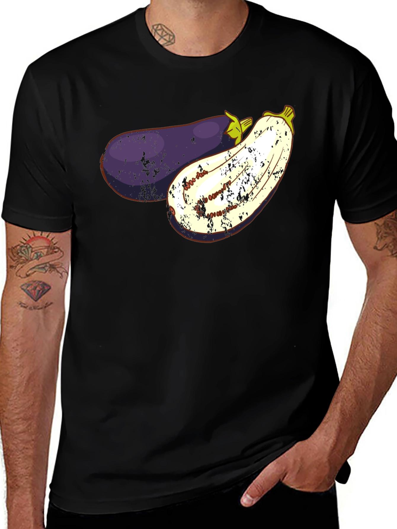 Black Eggplant Graphic T-Shirt - Unisex Casual Tee main image