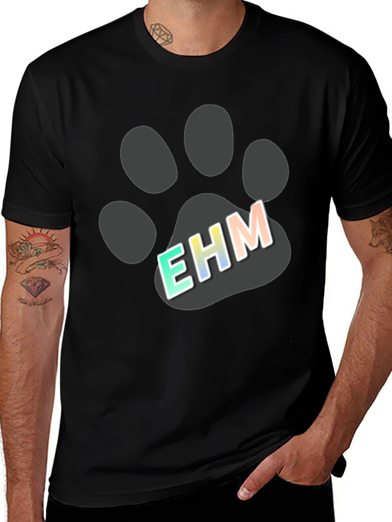 Variant 29 of EHM Paw Print T-Shirt - Casual Comfort, Stylish Design