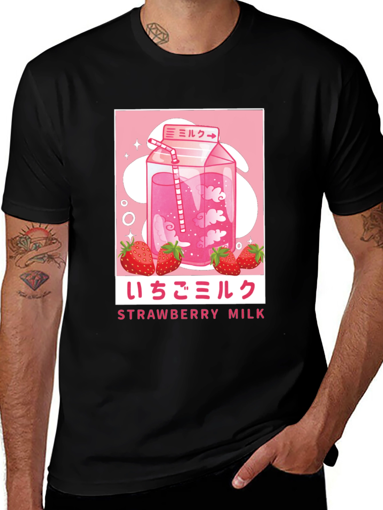 Strawberry Milk Graphic Tee - Anime Inspired