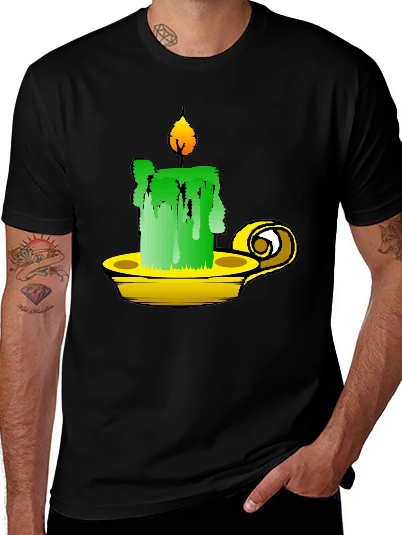 Variant 4 of Whimsical Candle T-Shirt - Unique Graphic Tee