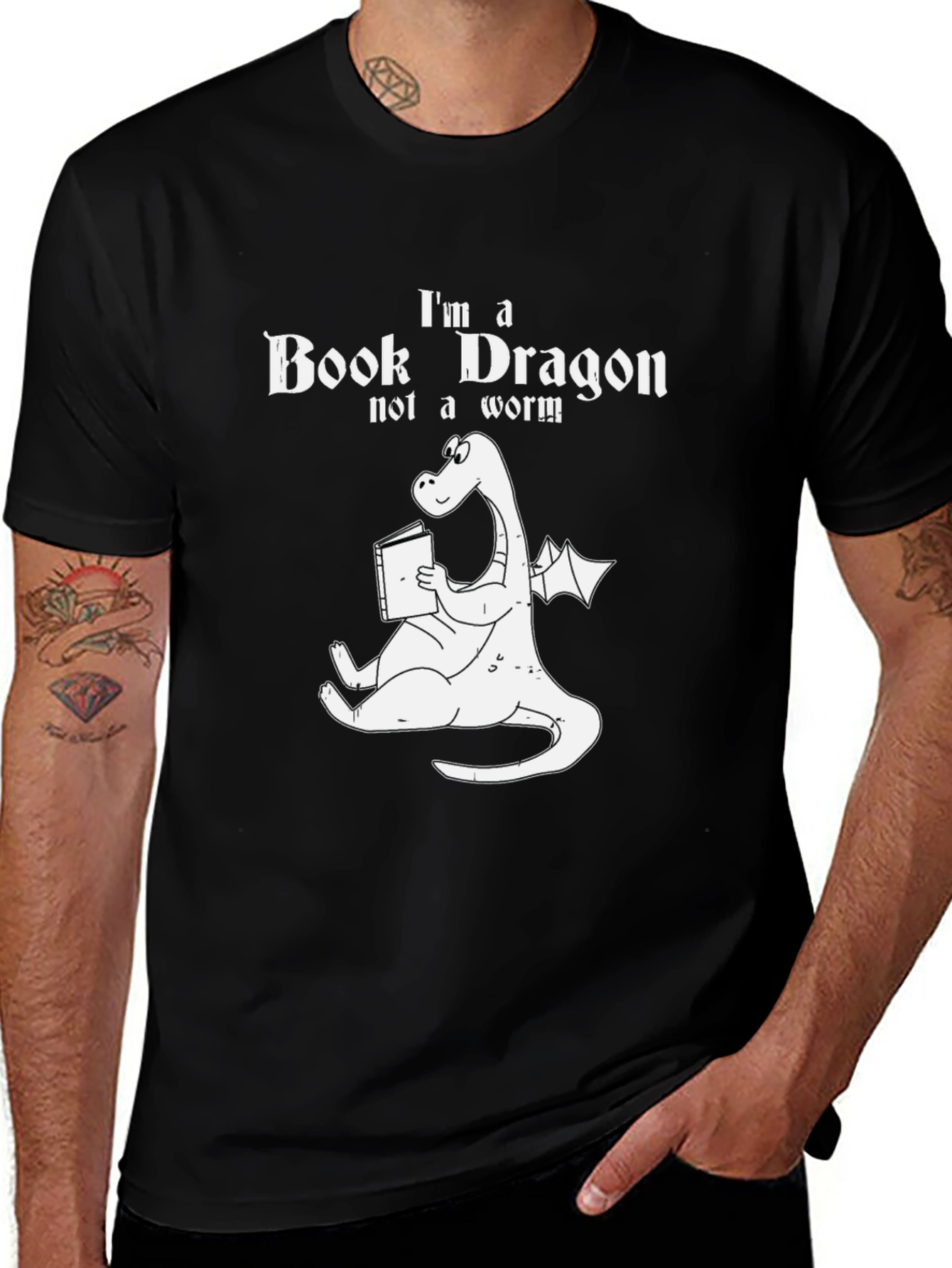 Variant 14 of Book Dragon T-Shirt: Funny Reader Tee