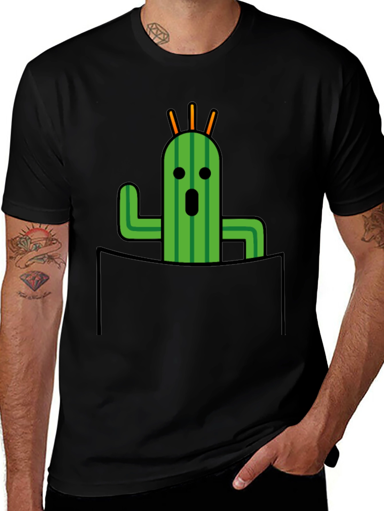Cactuar Pocket T-Shirt: Final Fantasy Gaming Tee