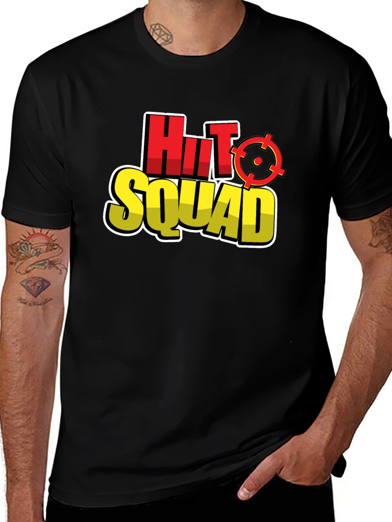 Variant 24 of Hit Squad Graphic Tee - Black Cotton T-Shirt