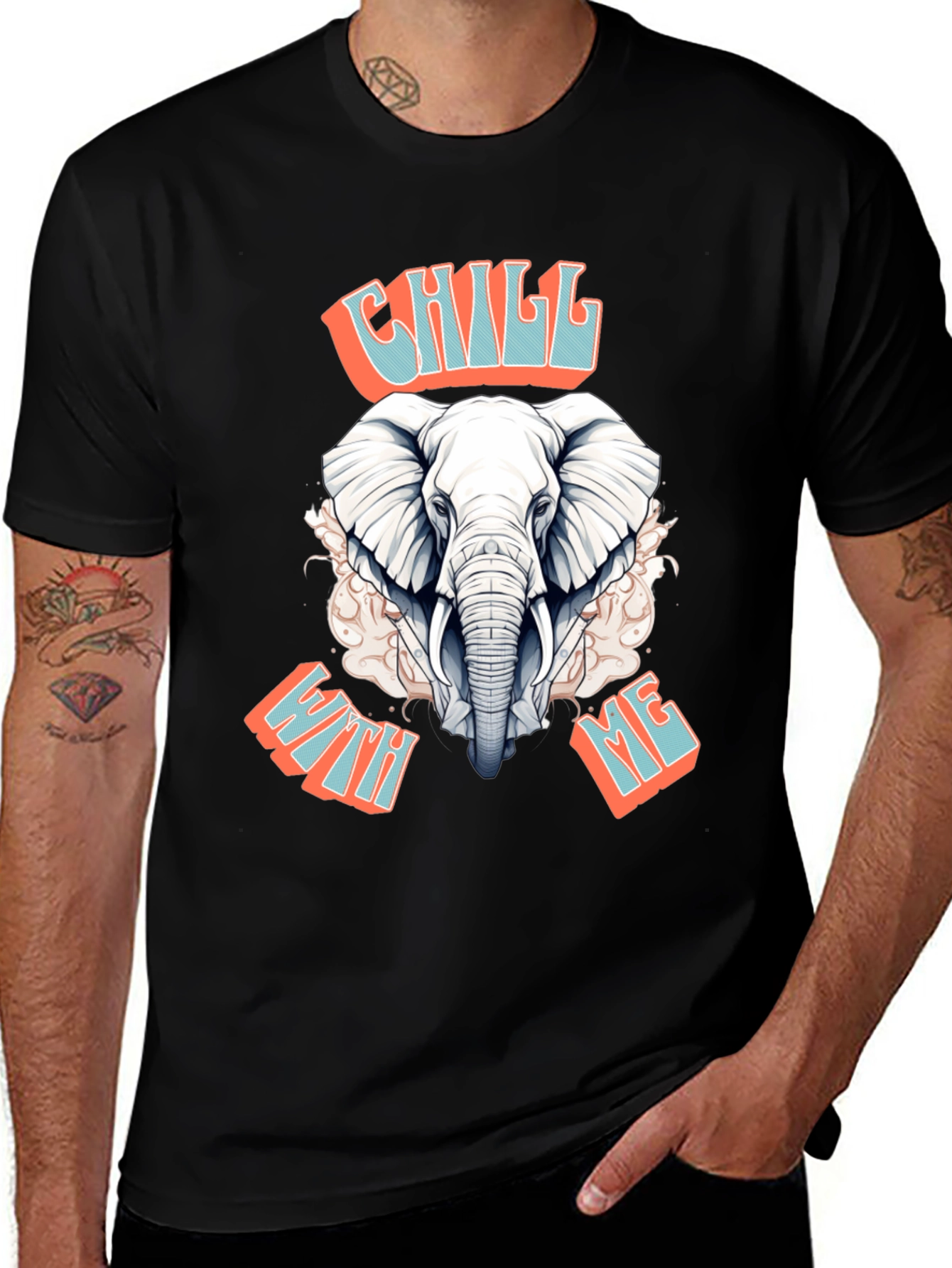Chill With Me Elephant Graphic Tee