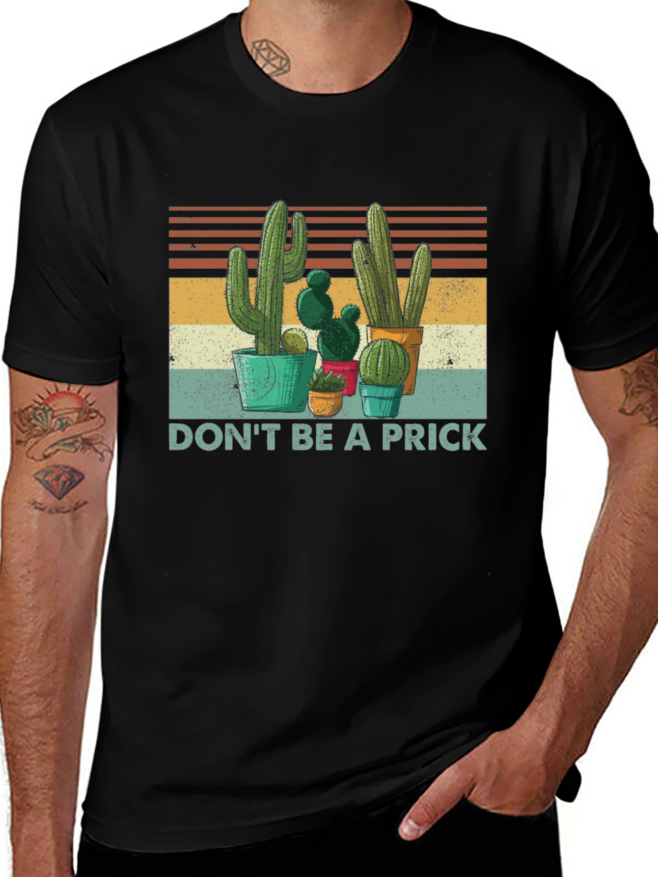 Variant 6 of Cactus Graphic Tee - Don't Be A Prick T-Shirt