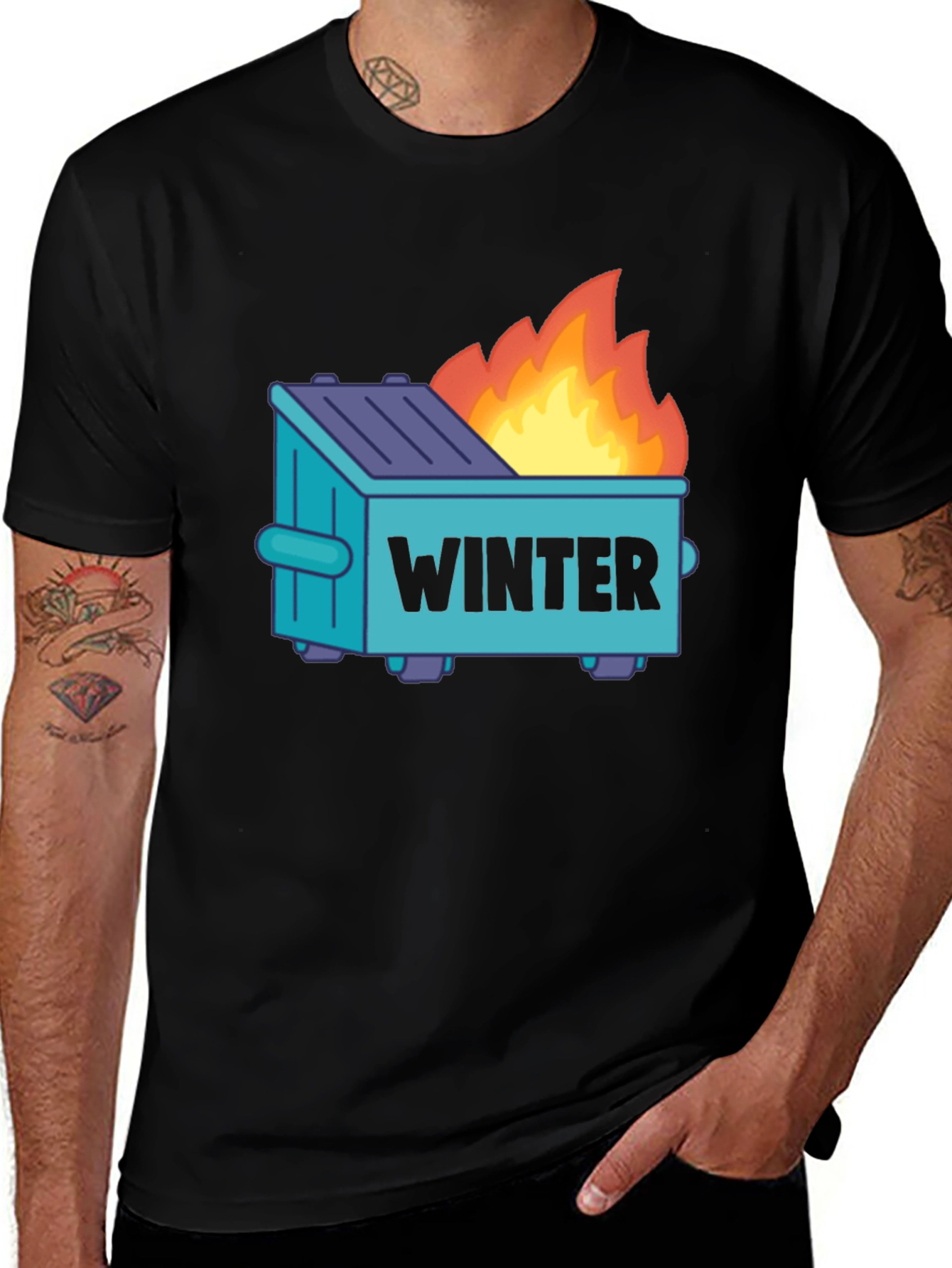 Variant 7 of Winter Dumpster Fire Graphic T-Shirt