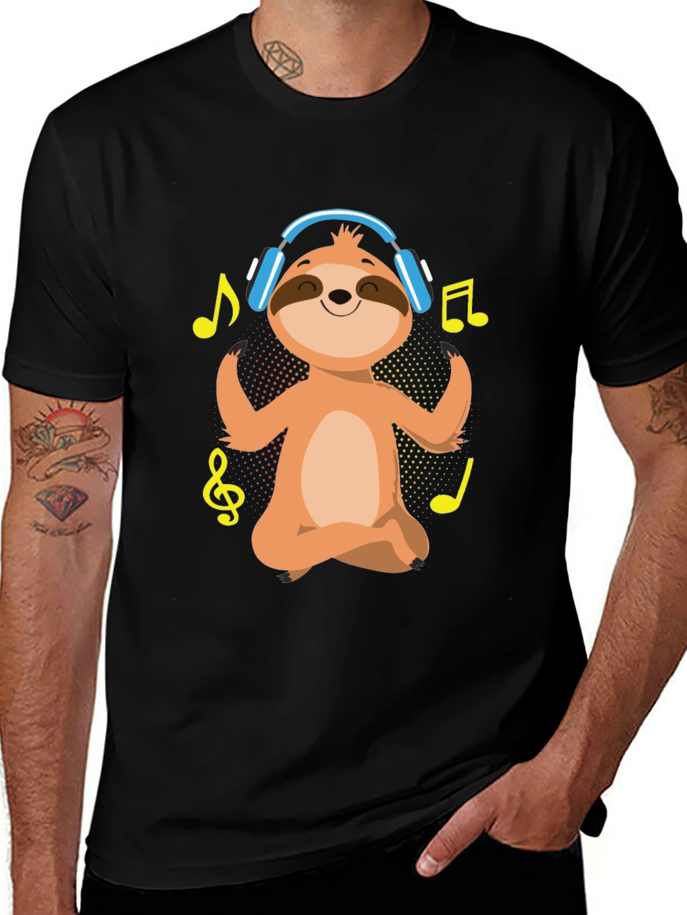 Variant 14 of Chill Sloth Listening to Music Graphic Tee