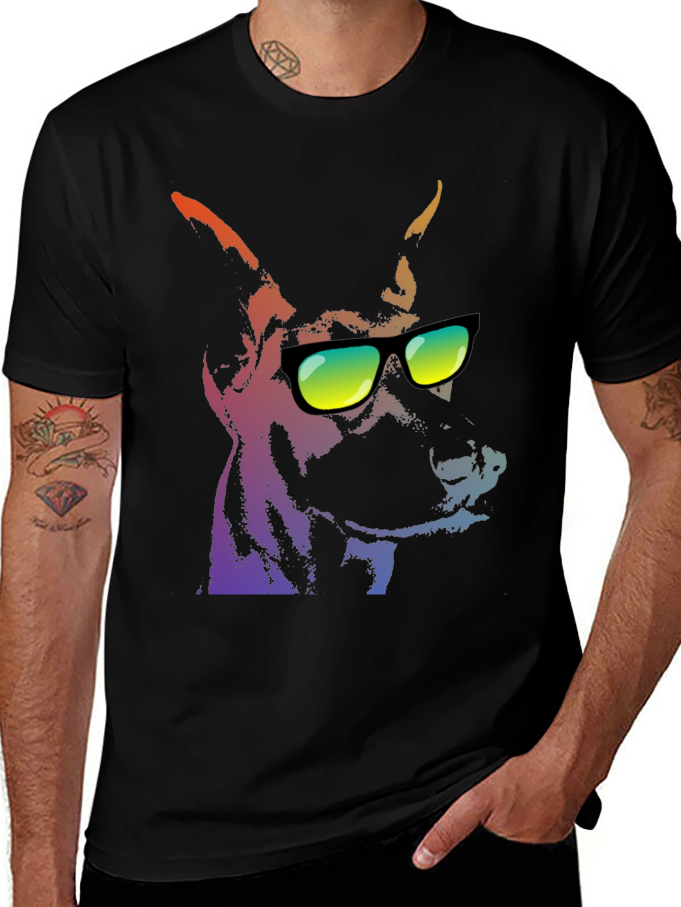 Variant 14 of Cool Dog Graphic Tee - Black Unisex T-Shirt