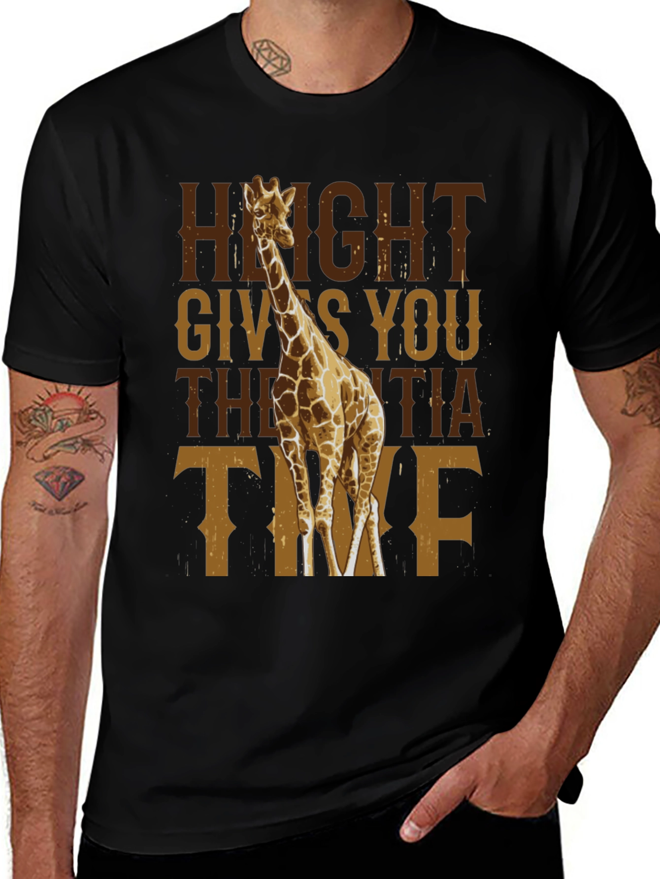 Variant 26 of Height Gives You The Extra Time Giraffe T-Shirt