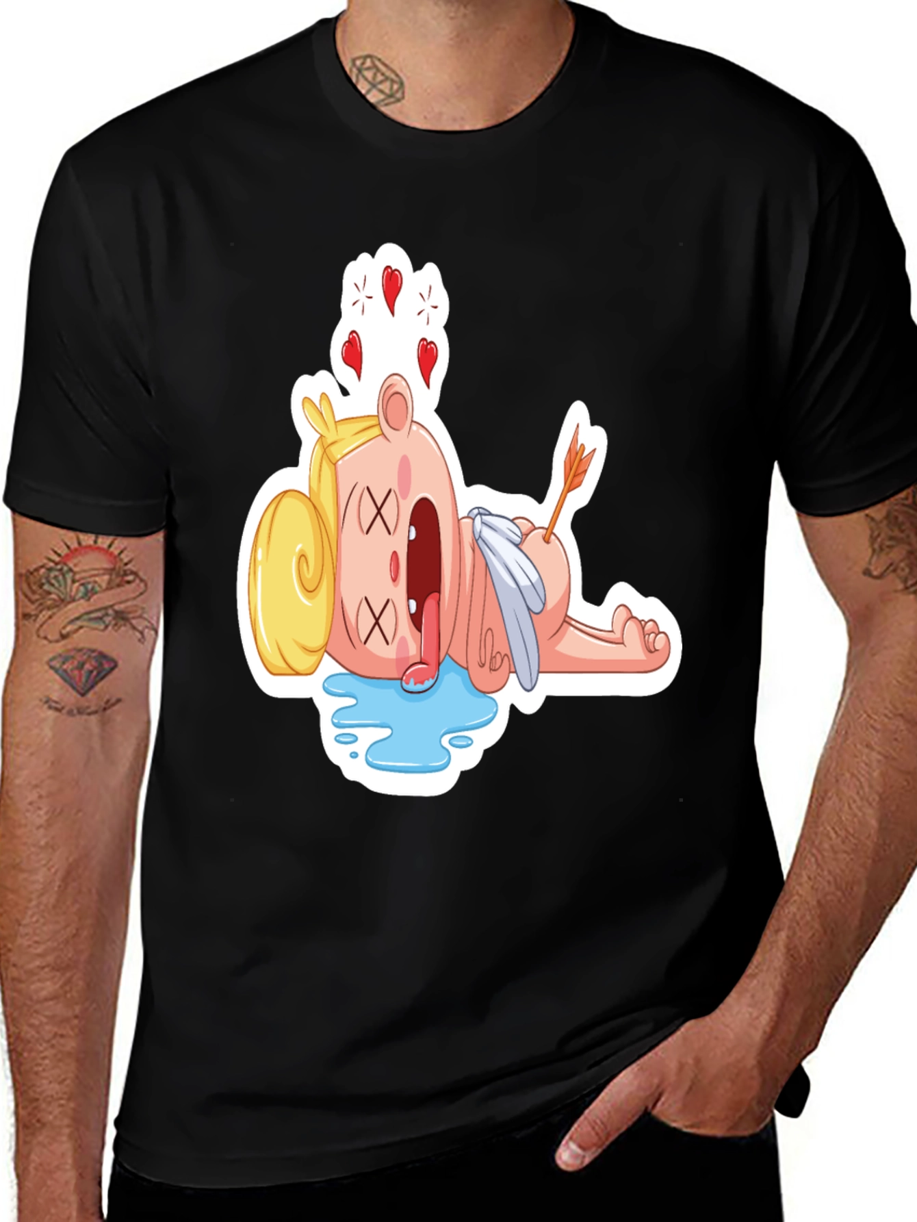 Variant 25 of Funny Cupid Cartoon Graphic T-Shirt