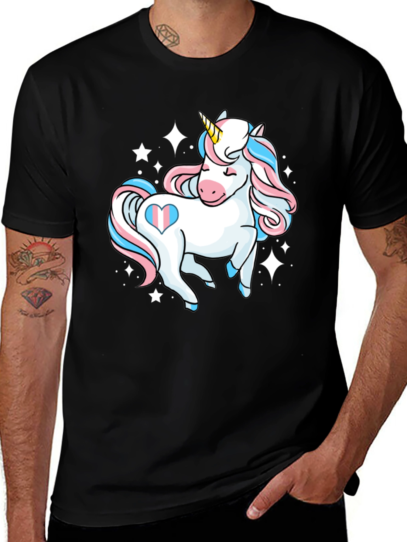 Unicorn Trans Pride T-Shirt - LGBTQ+ Support
