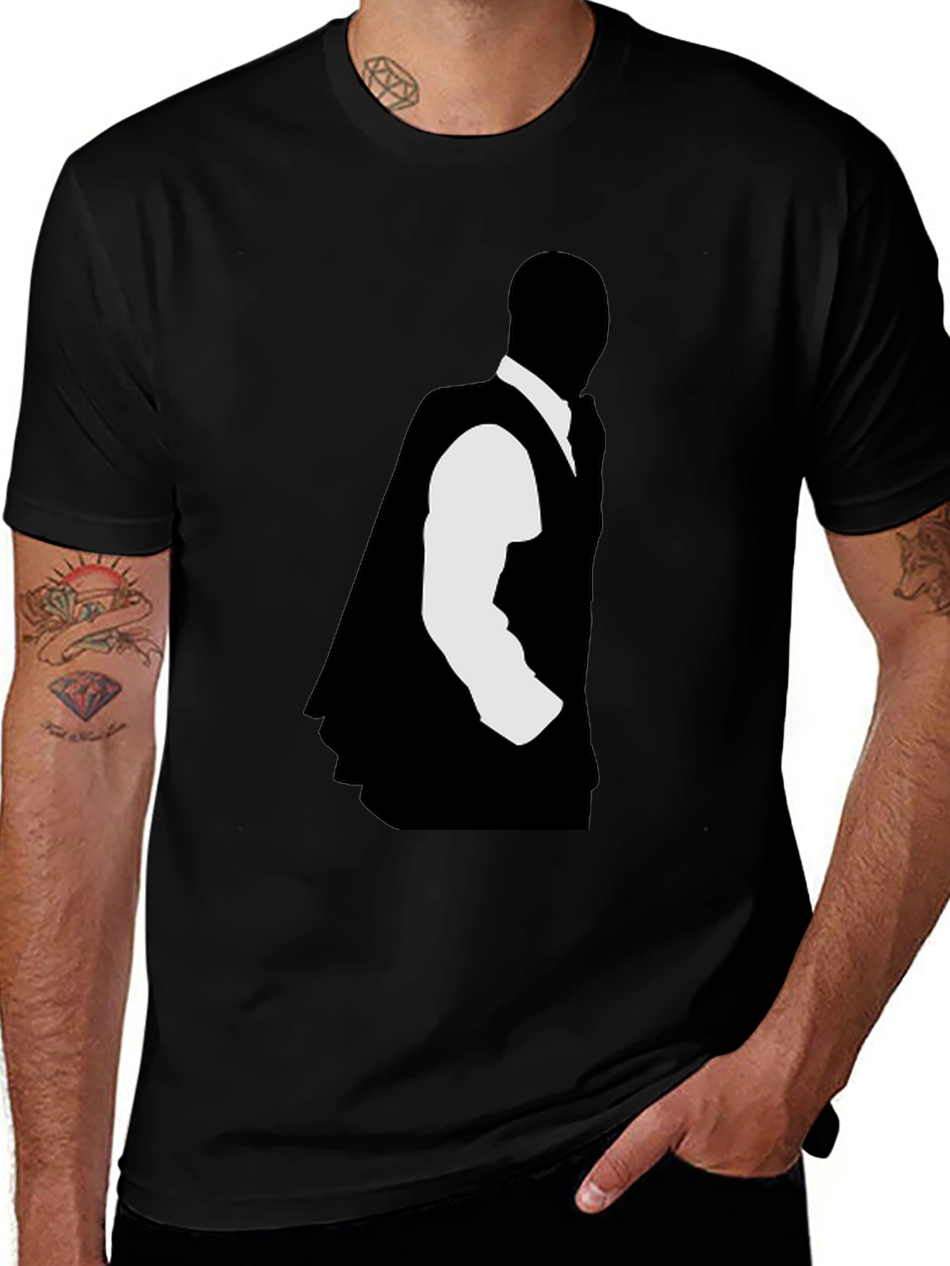Variant 9 of Silhouette Tuxedo T-Shirt - Stylish Graphic Tee