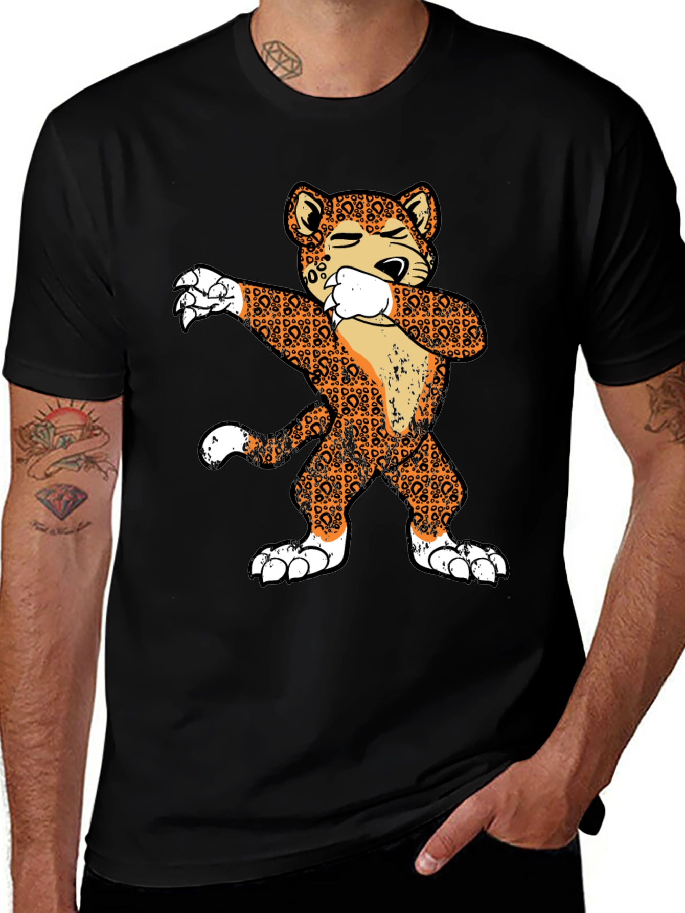 Variant 17 of Leopard Dab Funny Graphic Tee