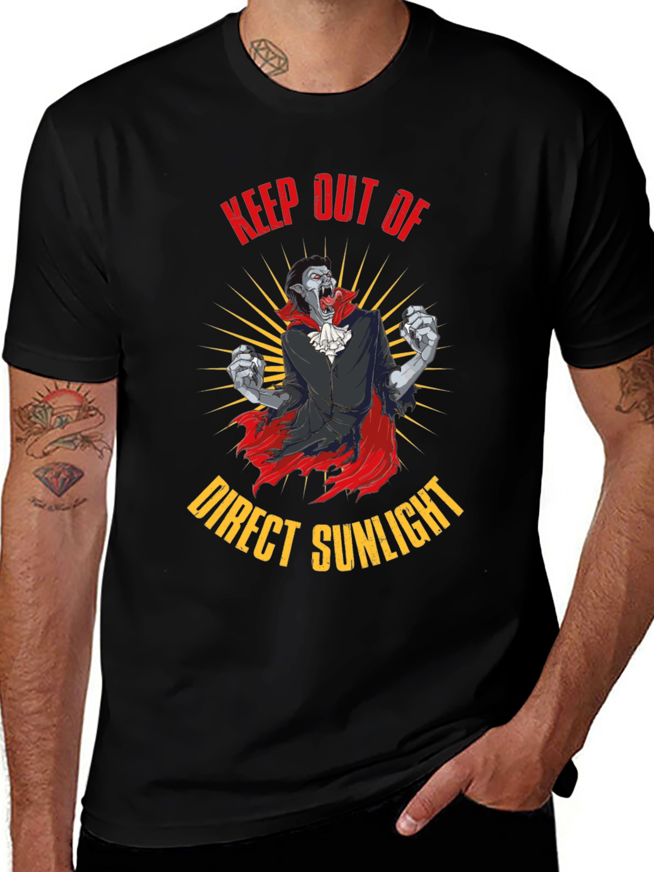 Variant 30 of Vampire 'Keep Out of Direct Sunlight' Graphic T-Shirt