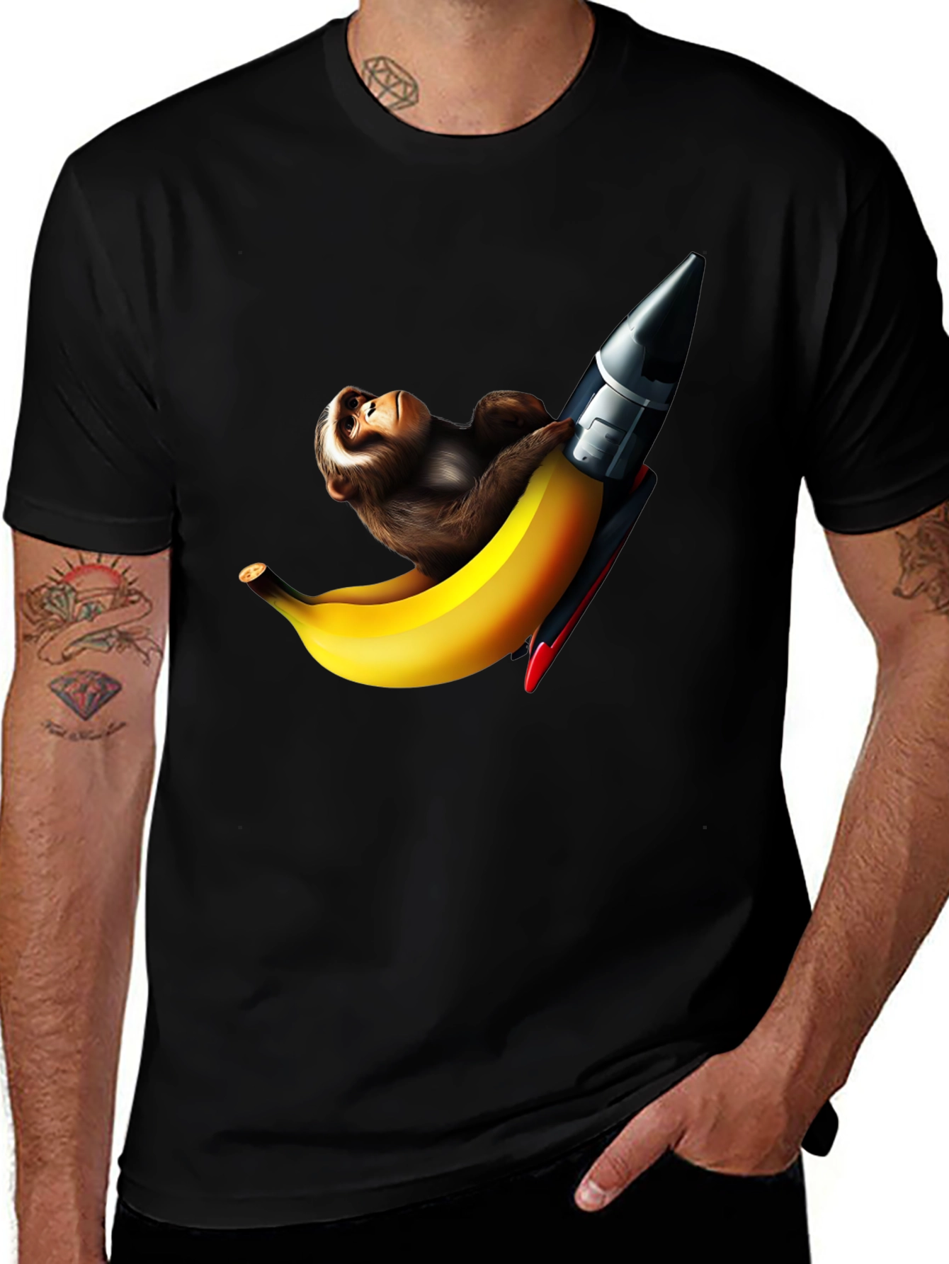 Variant 25 of Monkey Riding Banana Rocket T-Shirt