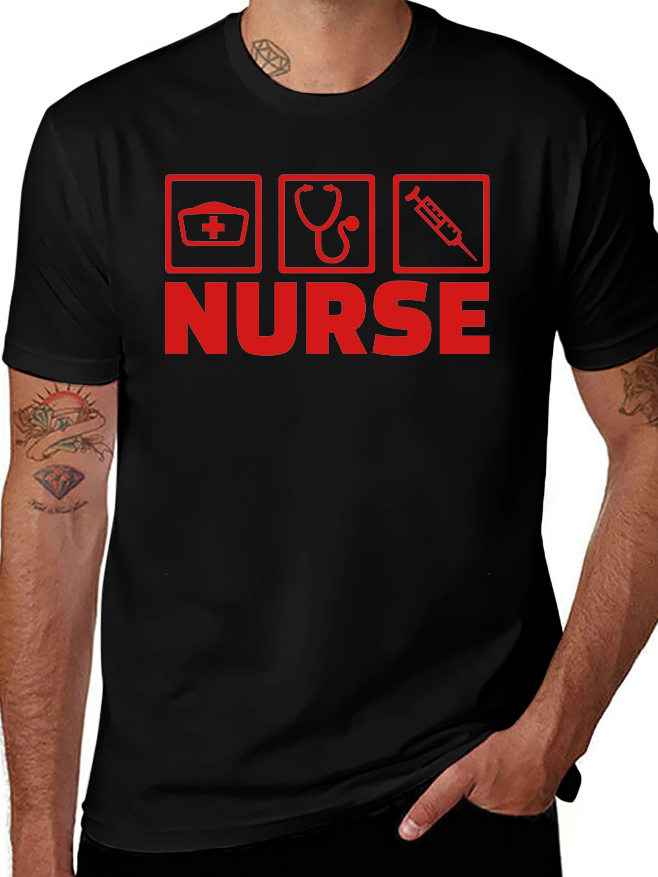 Variant 27 of Nurse Symbol Graphic Tee - Black